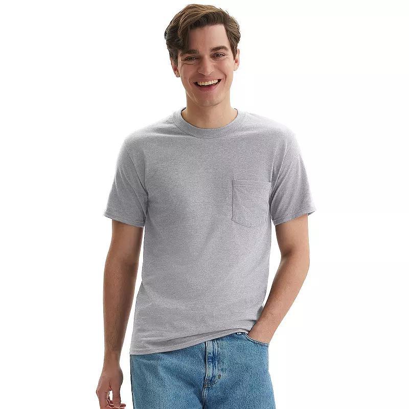 Men's Hanes® Beefy-T 2-Pack Pocket T-Shirt, Size: XL, Deep Red Product Image