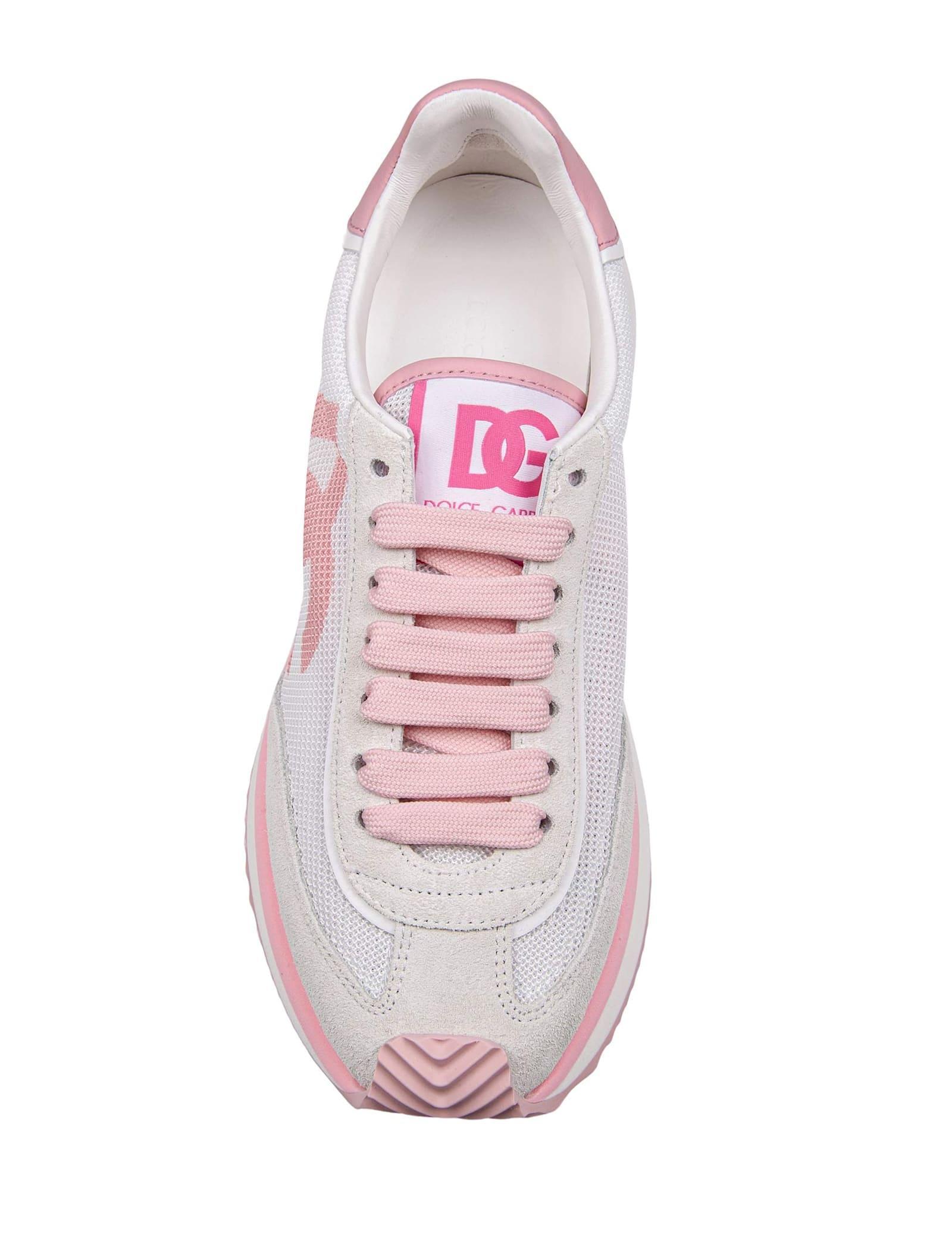 DOLCE & GABBANA Dg Cushion Mixed-material Sneakers In Pink Product Image