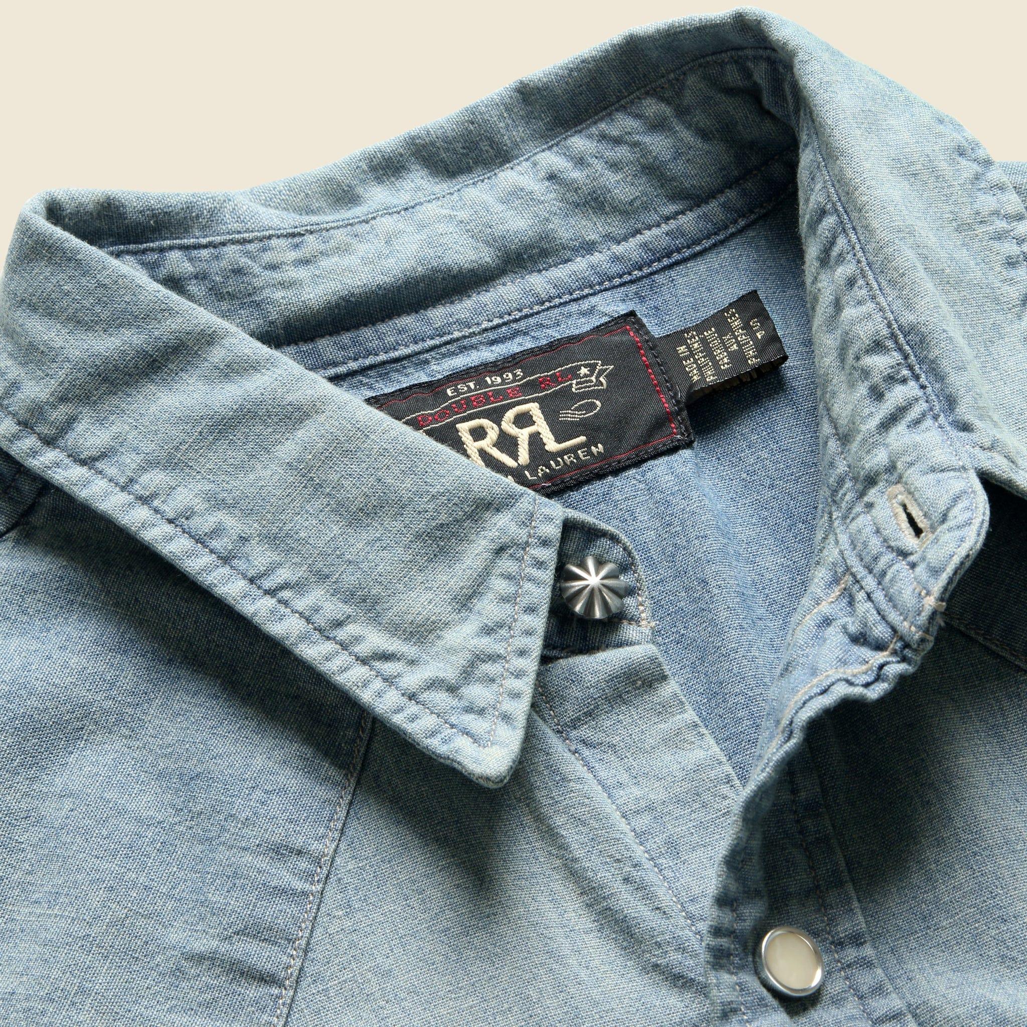 Slim Chambray Western Shirt - Davey Wash Product Image