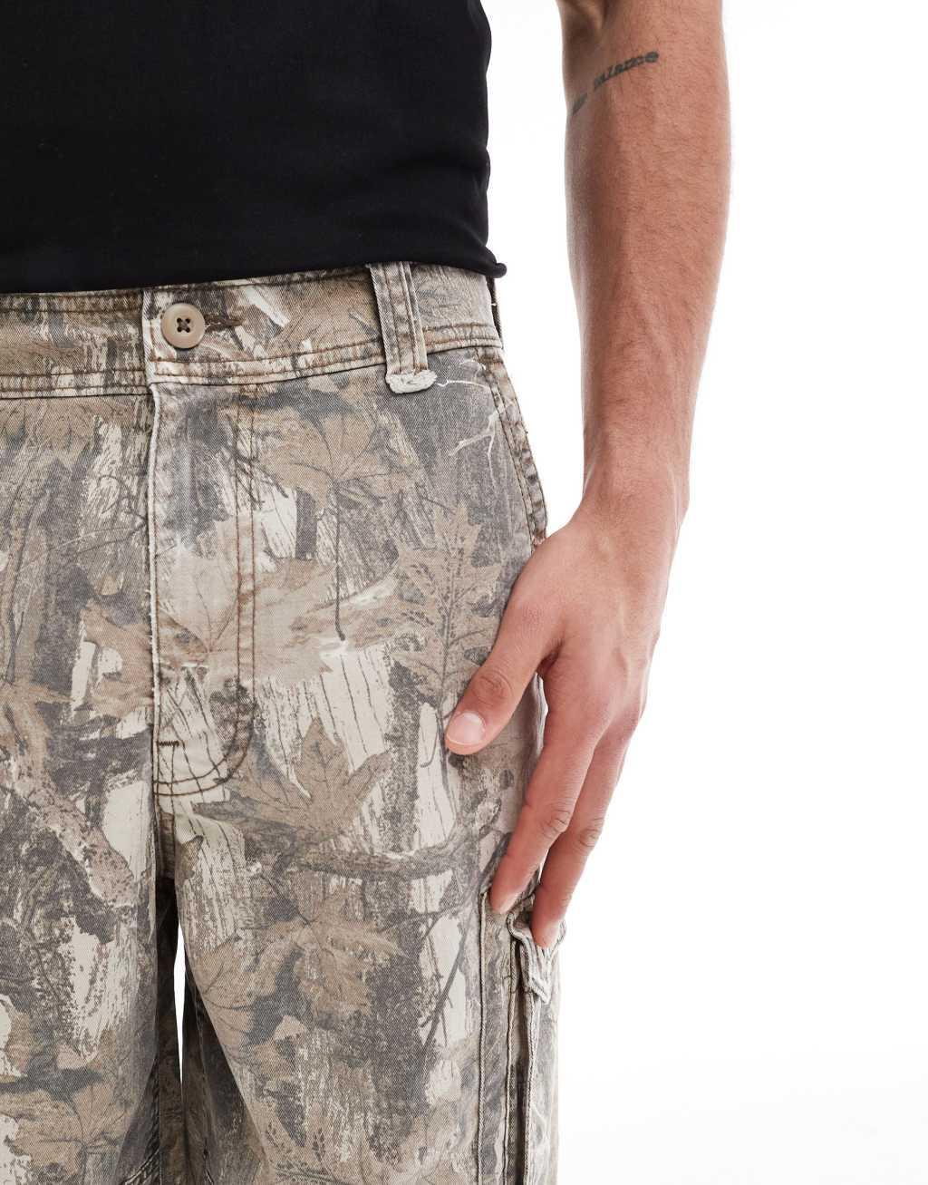 Hollister baggy cargo shorts in camouflage Product Image