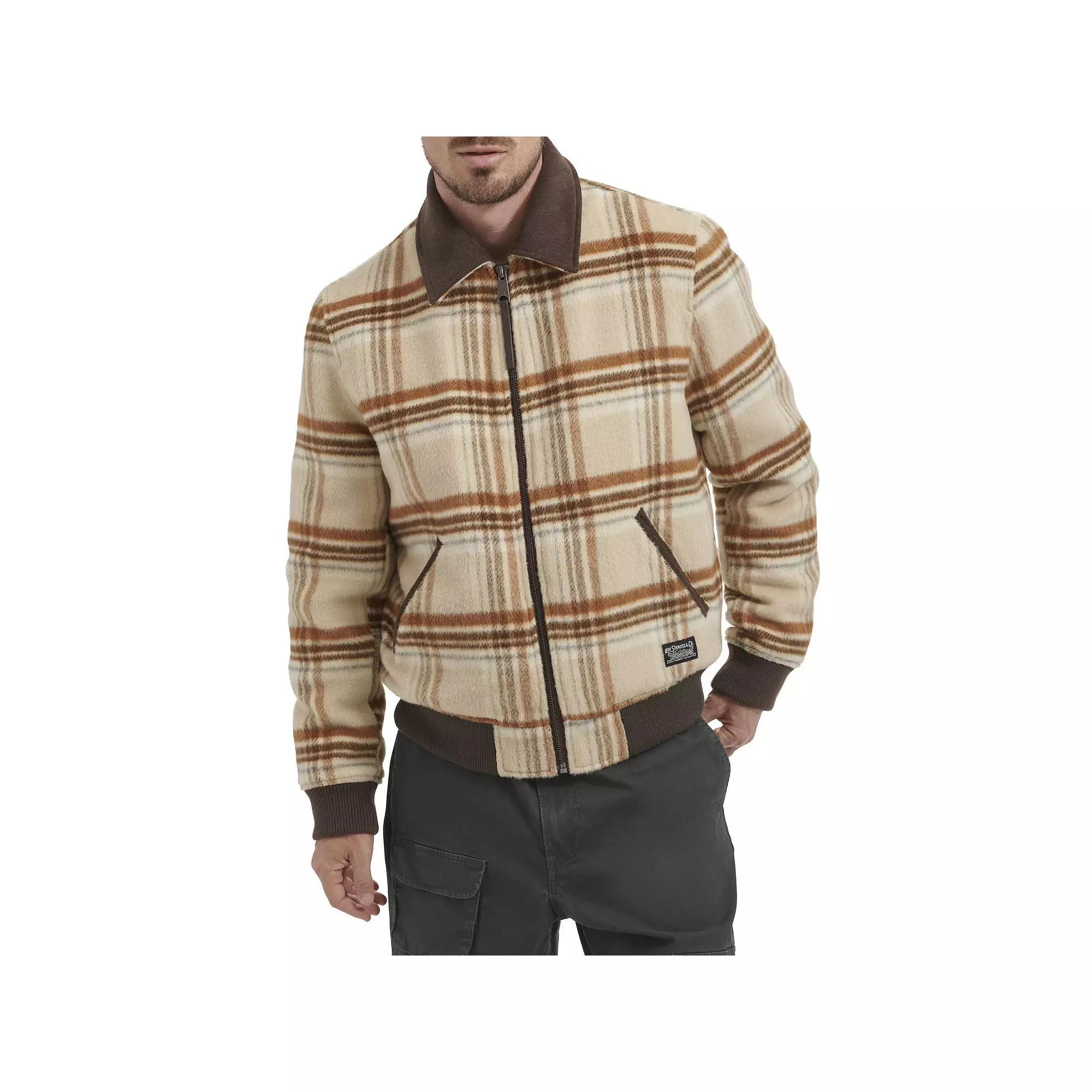 Men's Levi's® Wool Plaid Jacket, Size: Medium, Ivory Product Image