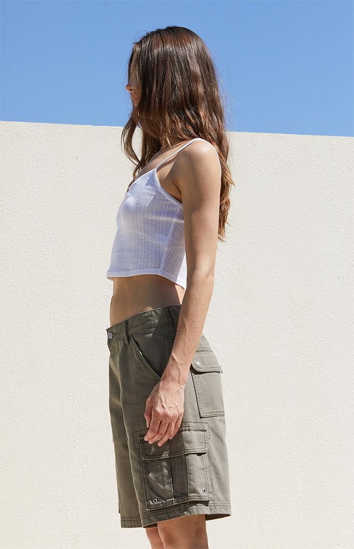 Women's Olive Baggy Cargo Jorts Product Image