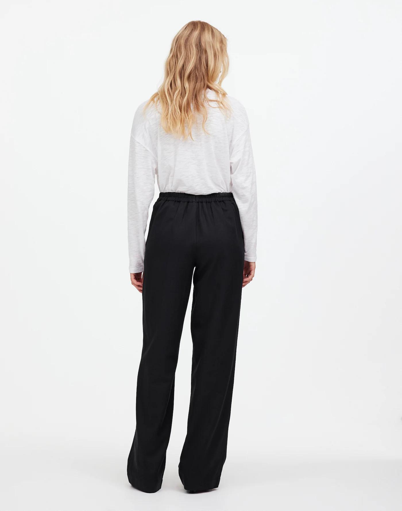 Pull-On Straight Pants in Drapey Twill Product Image