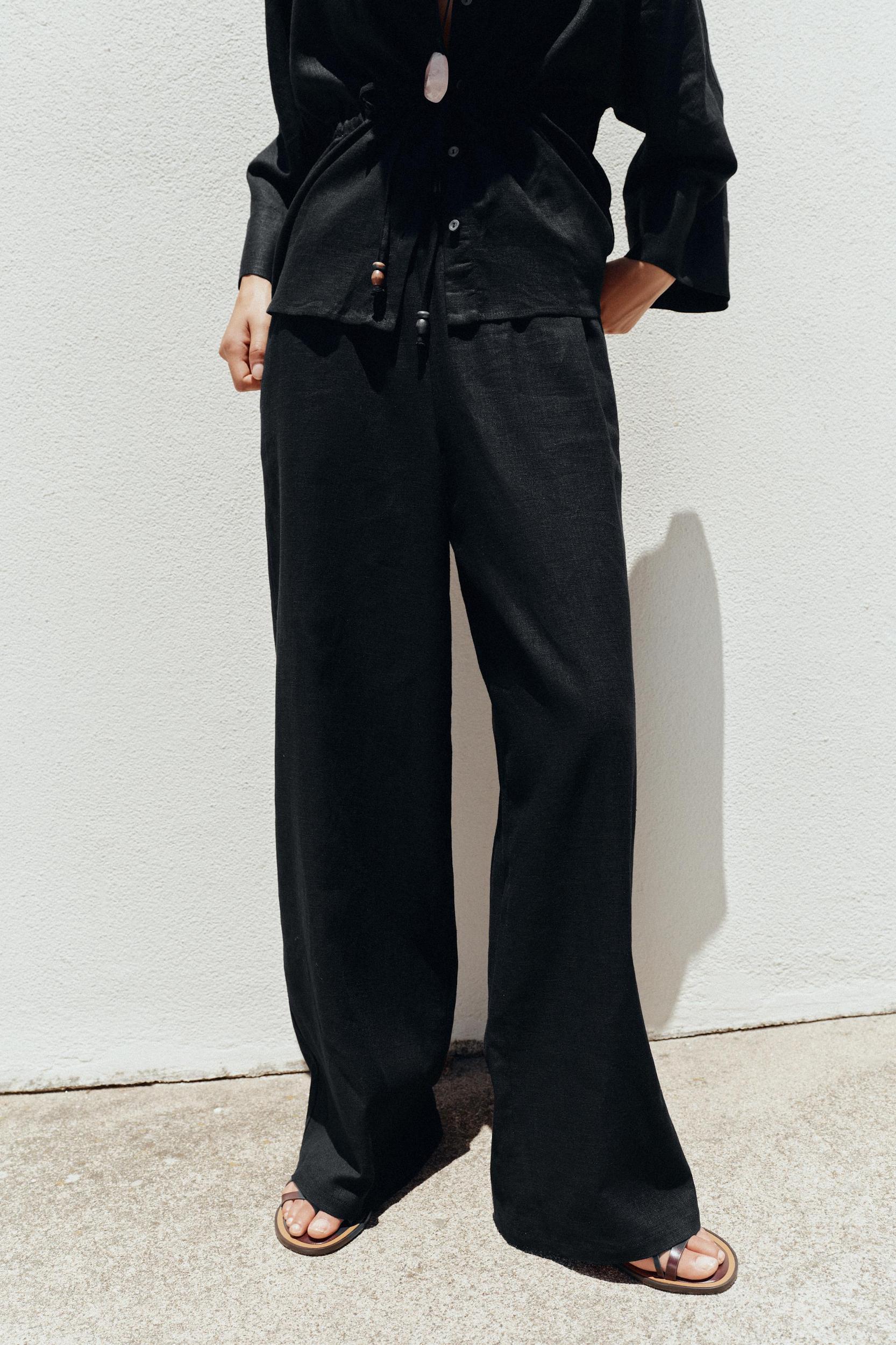 WIDE LINEN PANTS Product Image