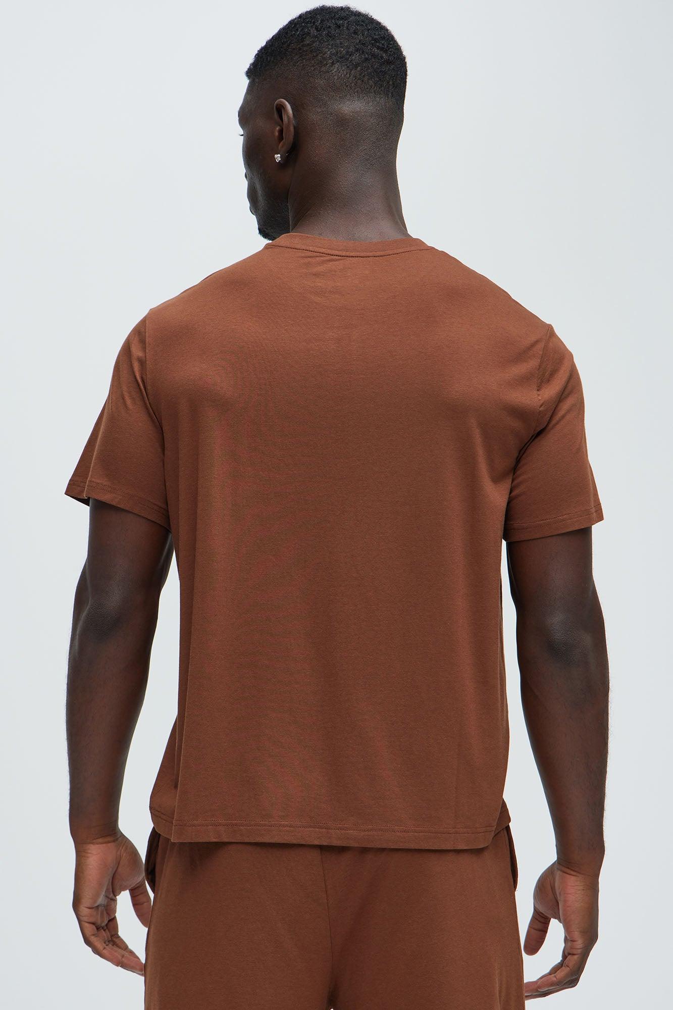 Essential Modal Lounge Short Sleeve Tee - Brown Product Image