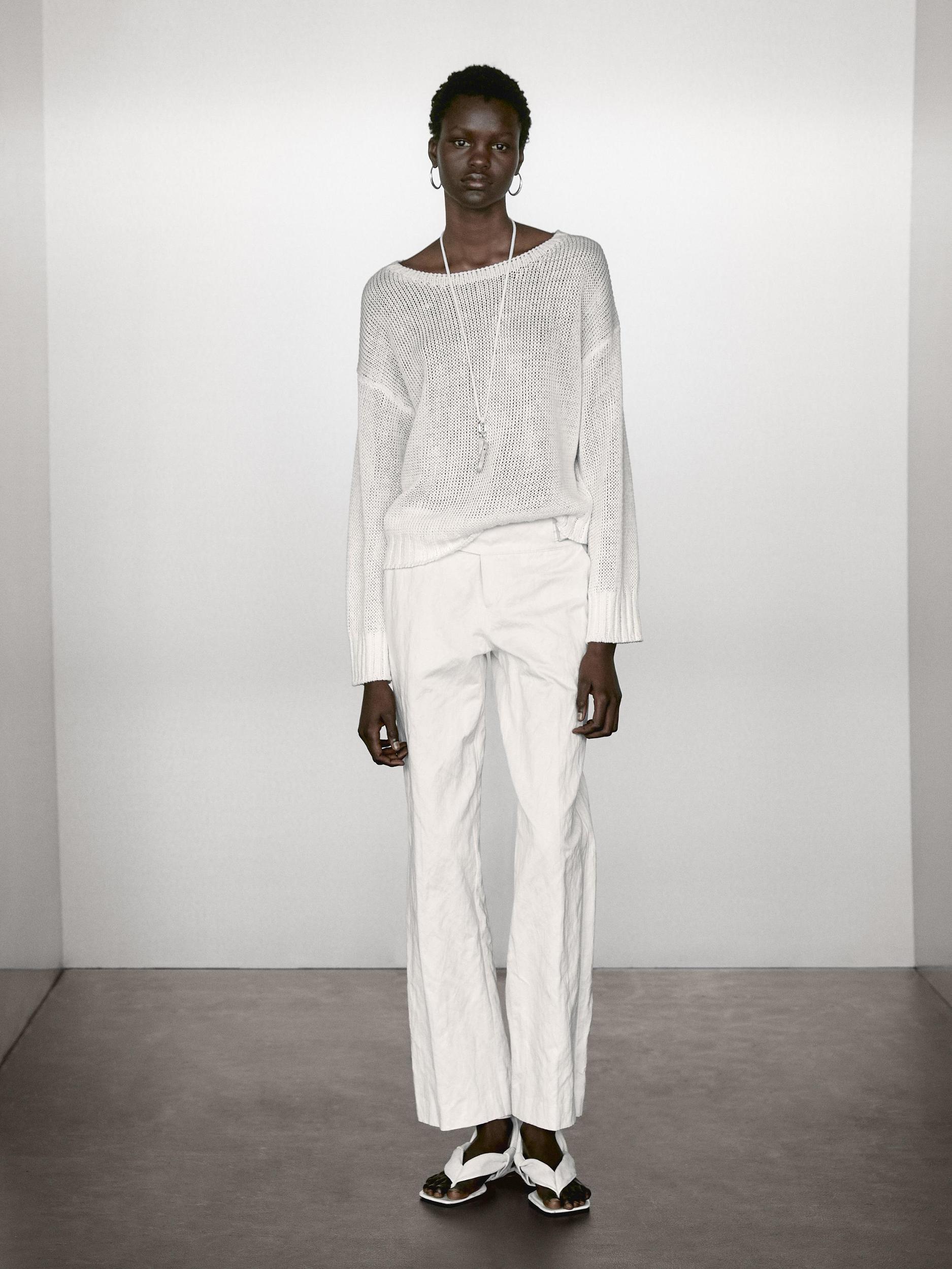 100% linen knit sweater Product Image