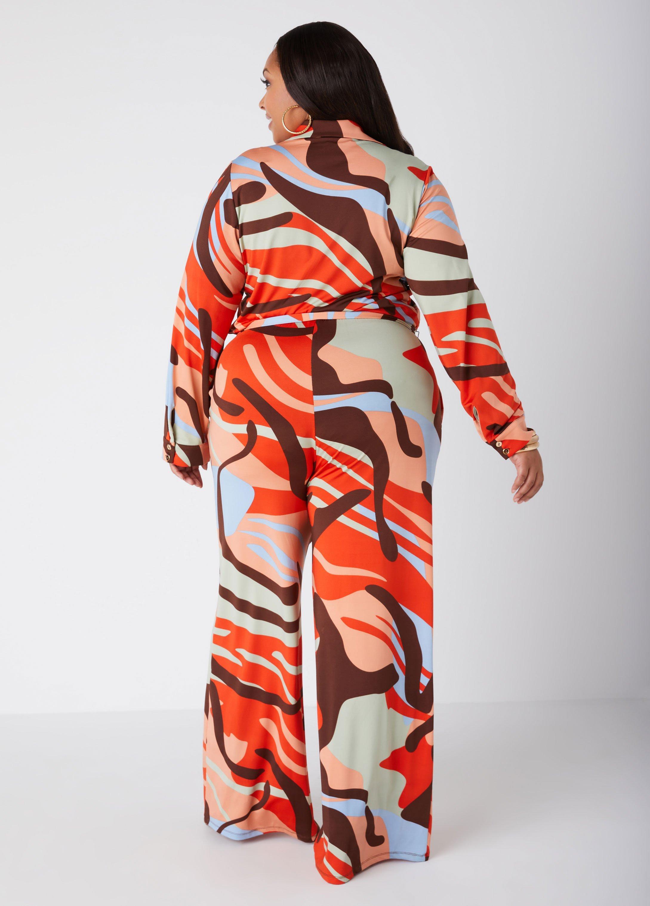 Belted Swirl Print Jumpsuit Product Image