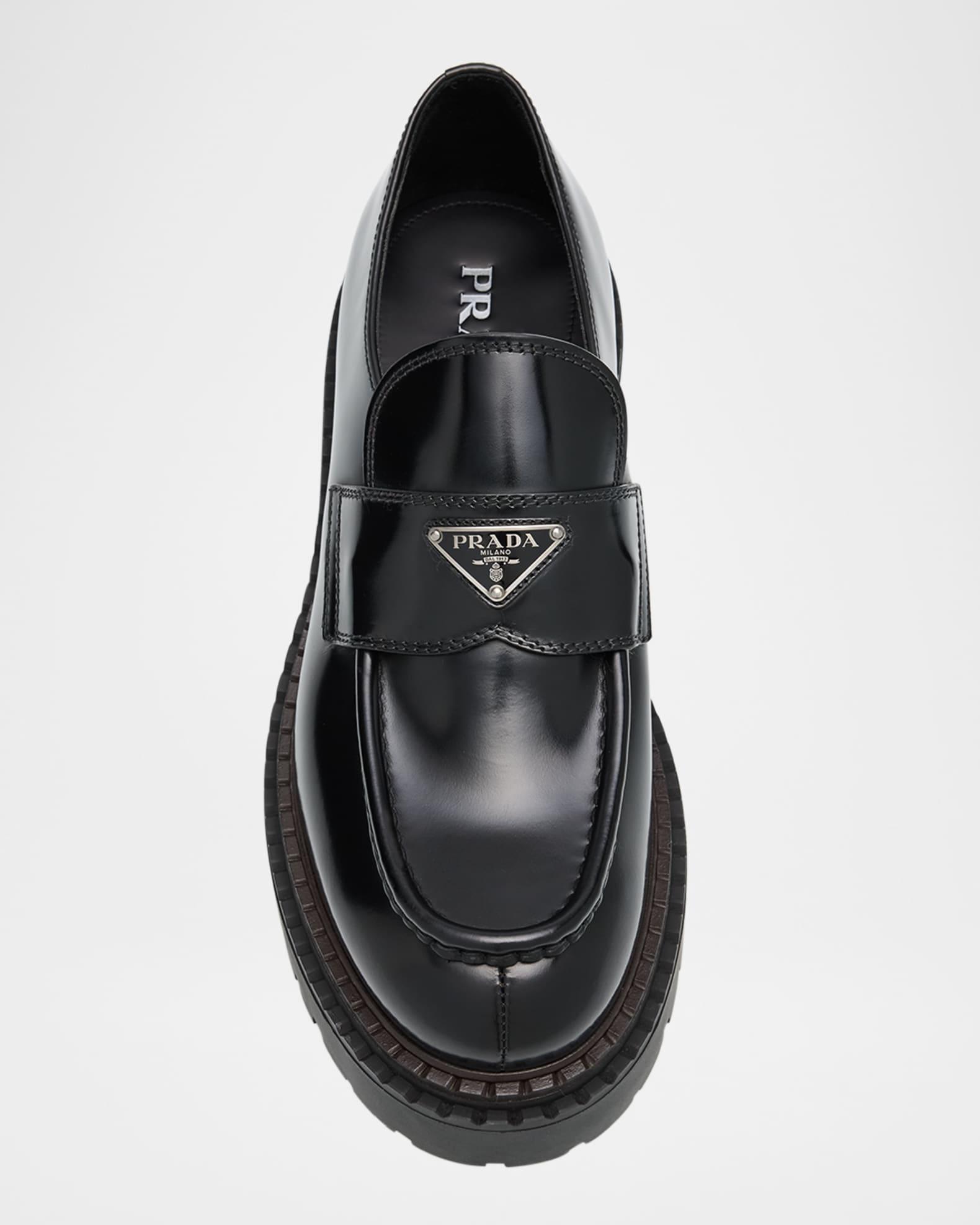 Men's Brushed Leather Lug-Sole Loafers Product Image