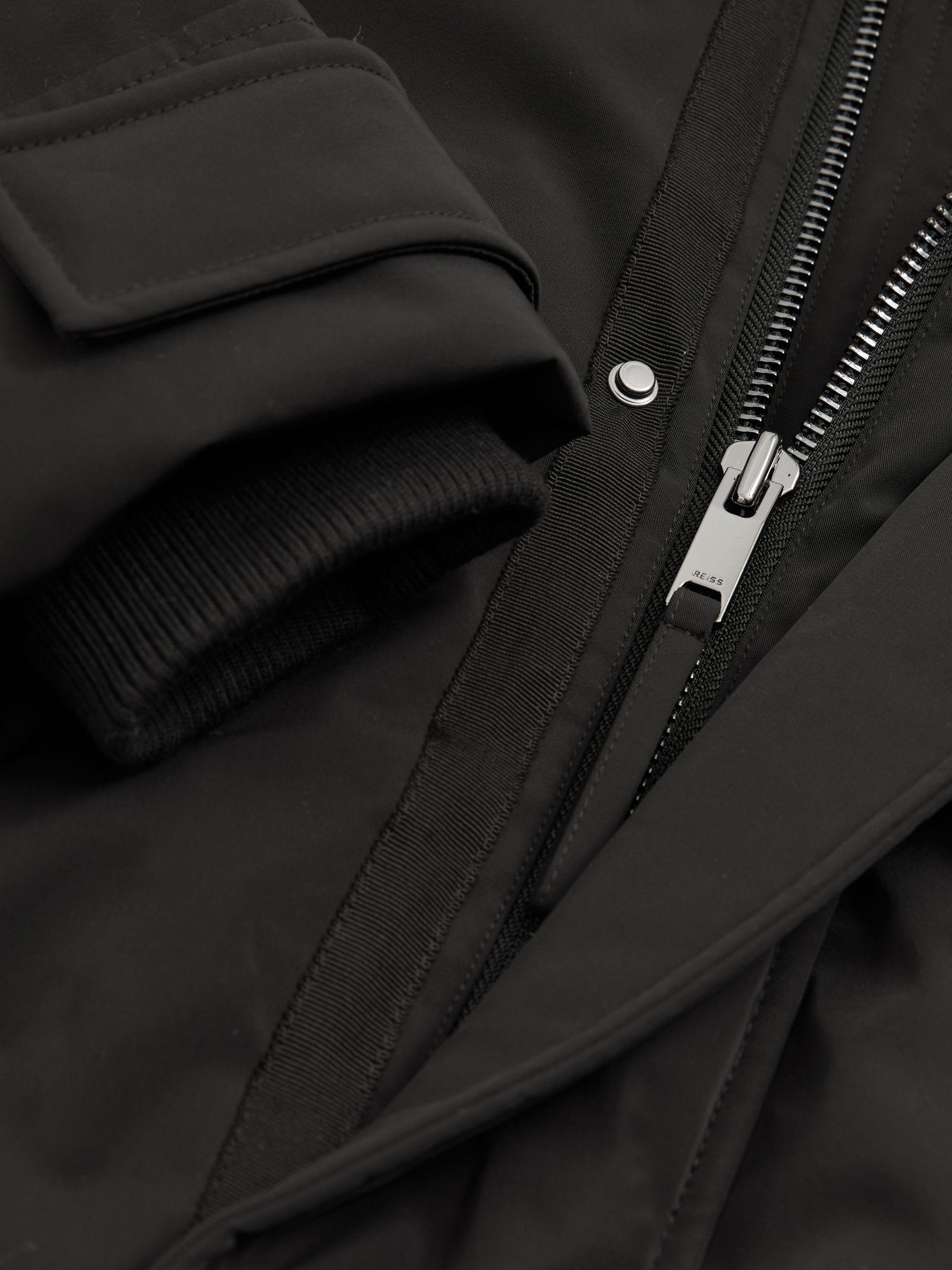 Hooded Shell Down Coat in Black Product Image