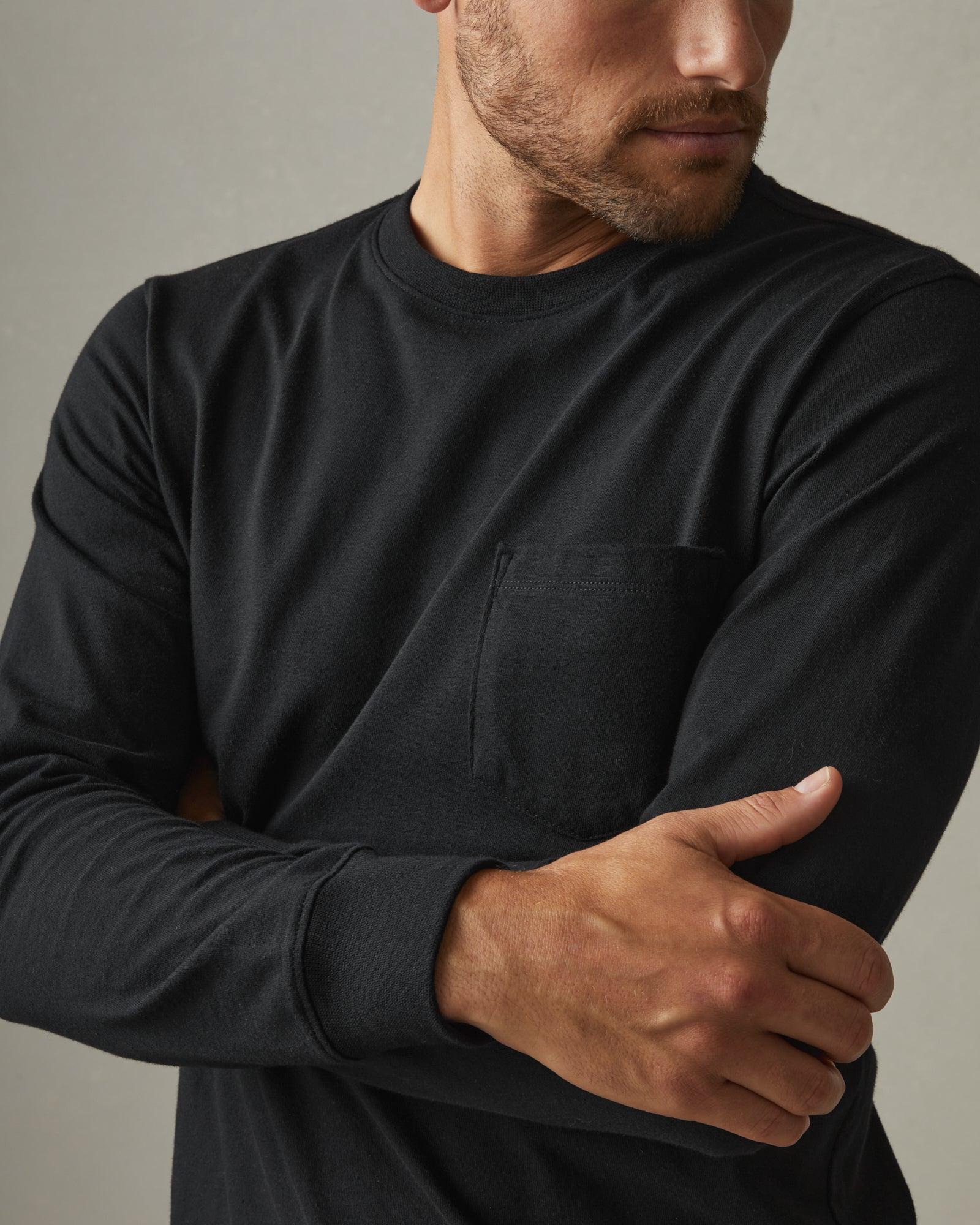 Heavyweight Pocket Tee Long Sleeve - Black Male Product Image