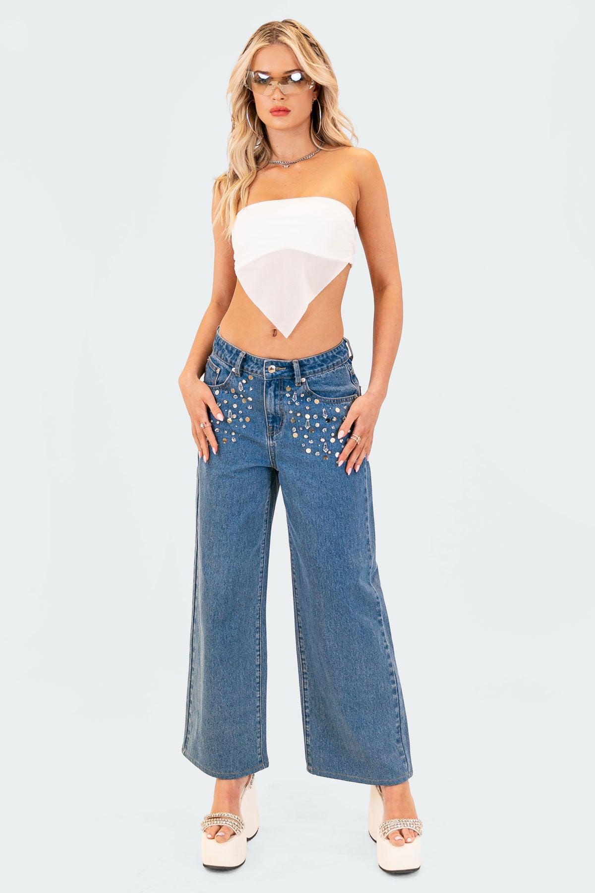 Strapless Mesh Triangle Top Product Image