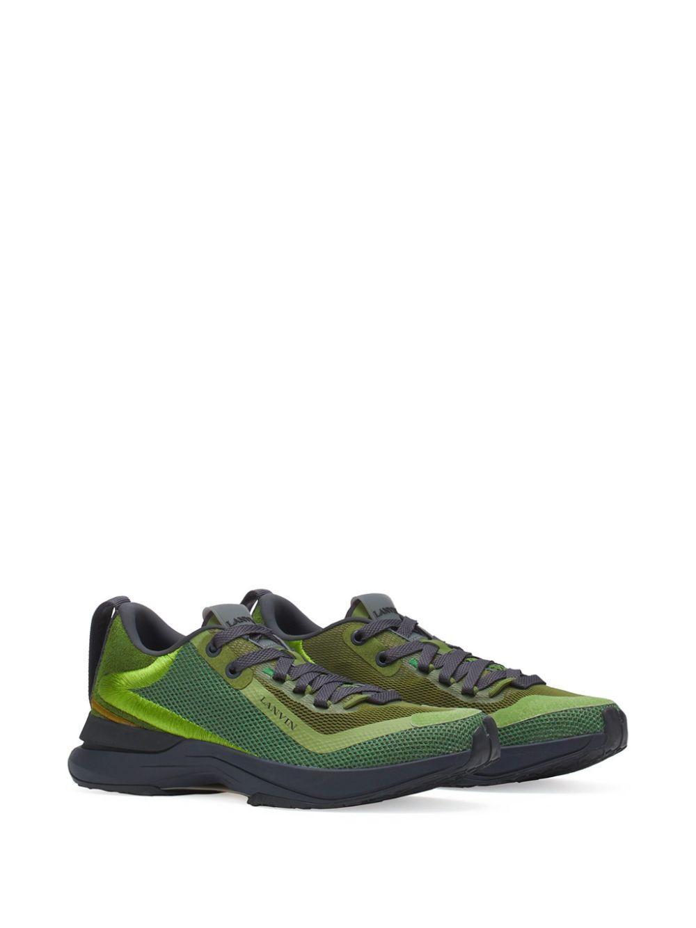 LANVIN Sneakers L-i En Mesh Pour Homme In Dark Green/green Product Image