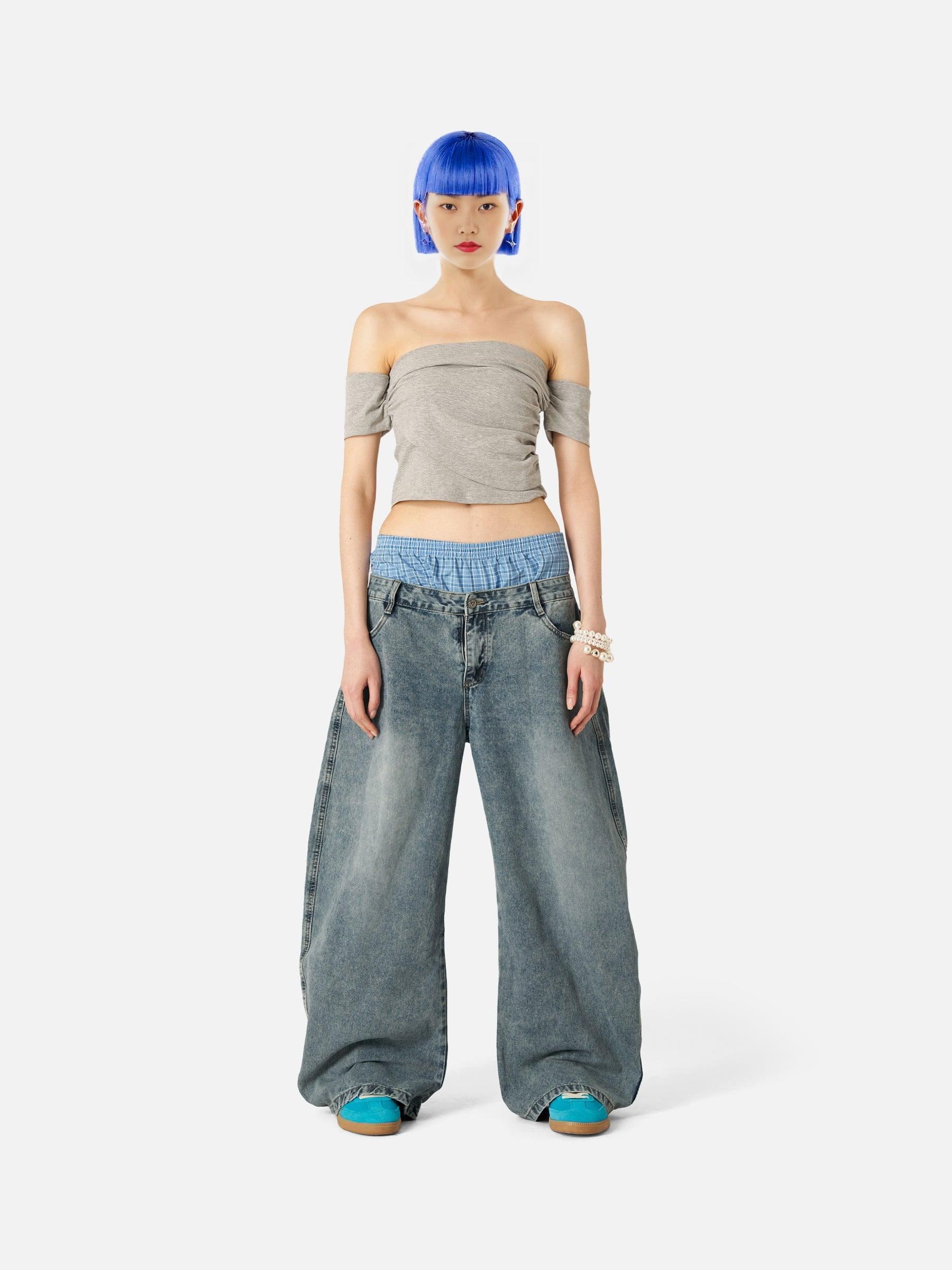 Aelfric Eden Double Waist  Baggy Jeans Product Image