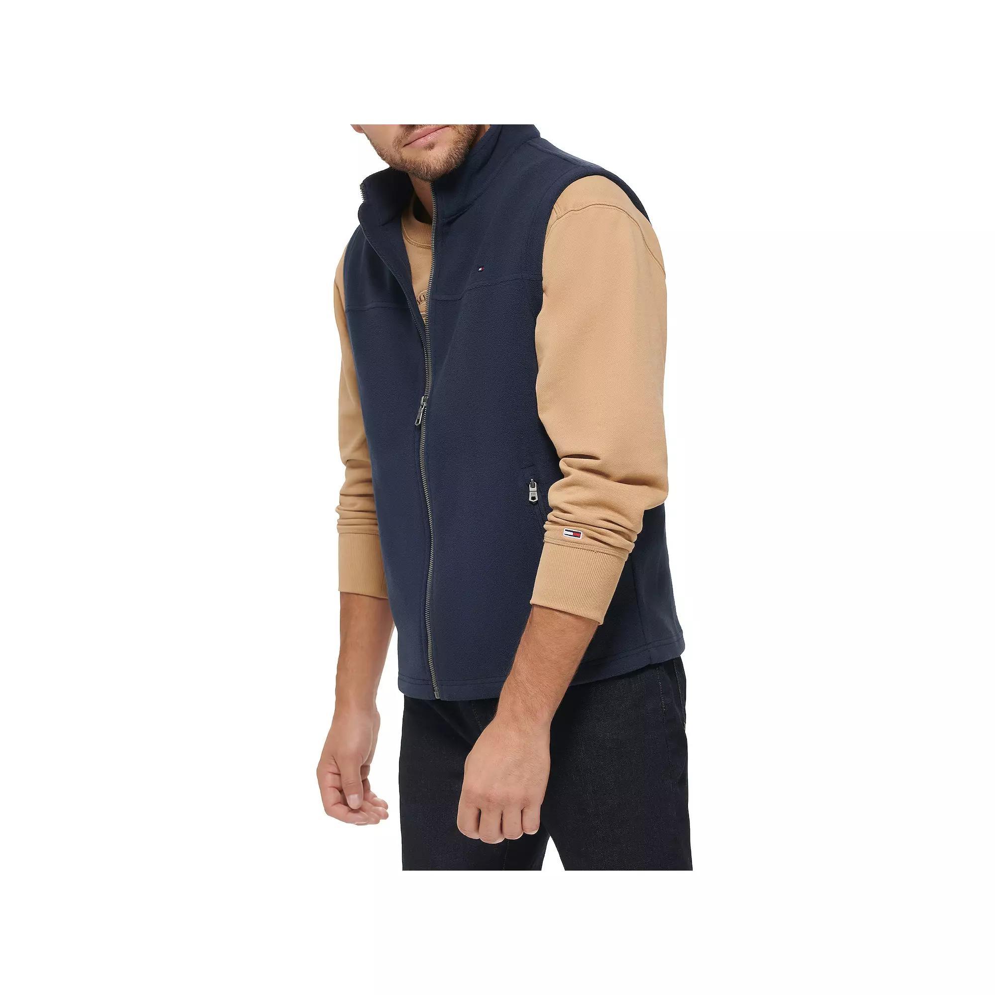 Men's Tommy Hilfiger Fleece Vest, Size: Small, Blue Product Image