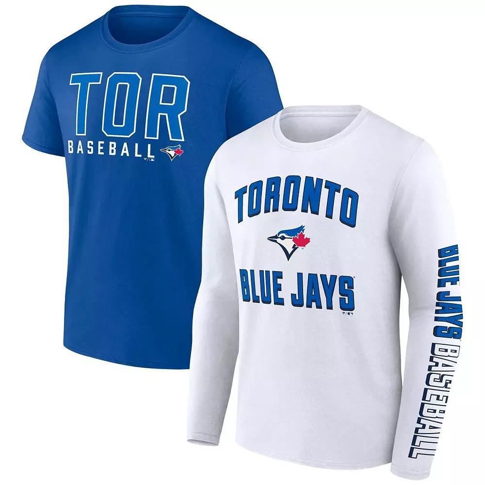 Men's Fanatics Branded Royal/White Toronto Blue Jays Two-Pack Combo T-Shirt Set, Size: Large, Jay Blue Product Image