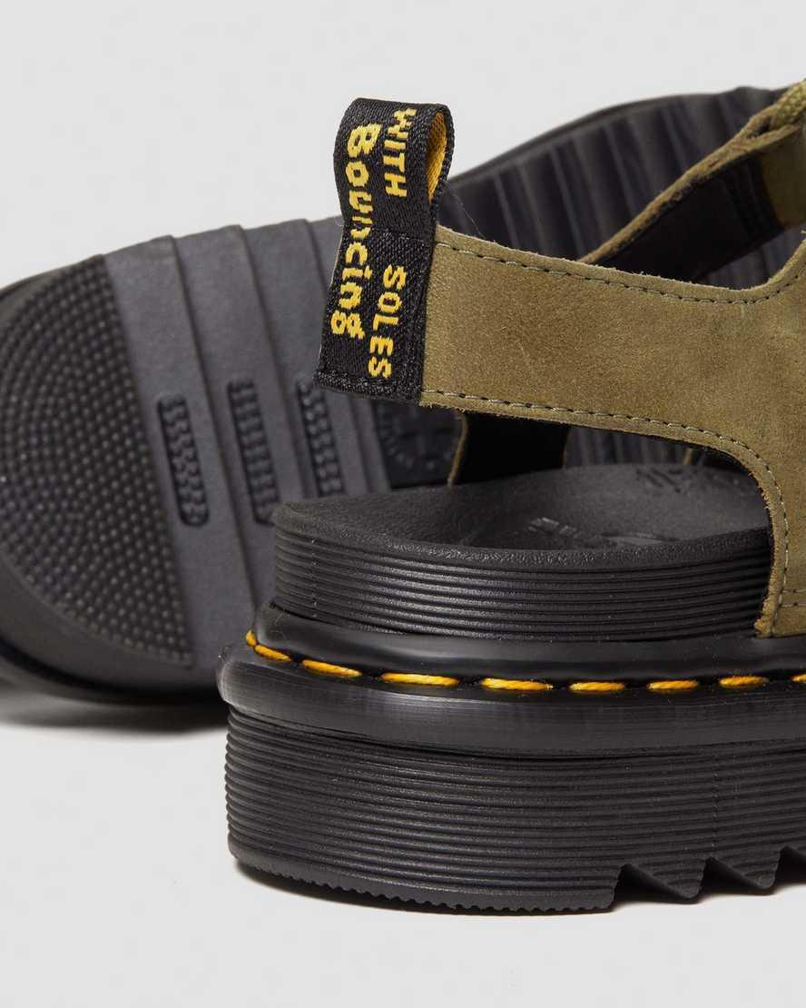 DR. MARTENS' Nartilla Tumbled Nubuck Leather Gladiator Sandals In Green Product Image