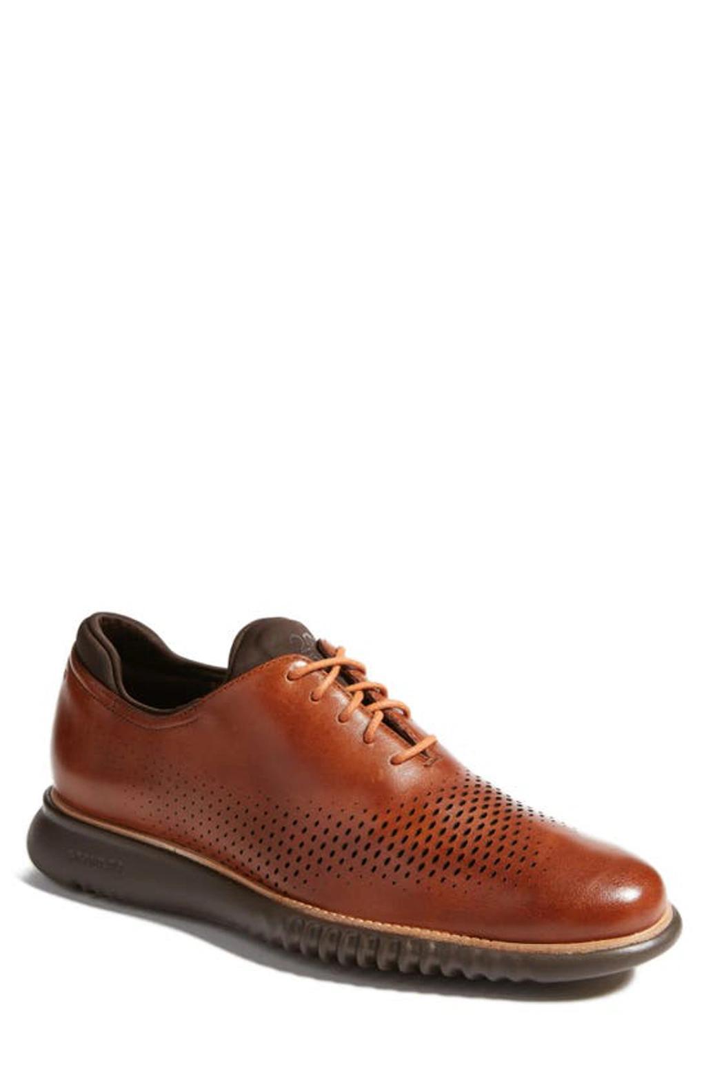 Cole Haan Mens 2.ZERGRAND Lined Laser Wingtip Oxford Shoes - Brown Size 9.5 Product Image