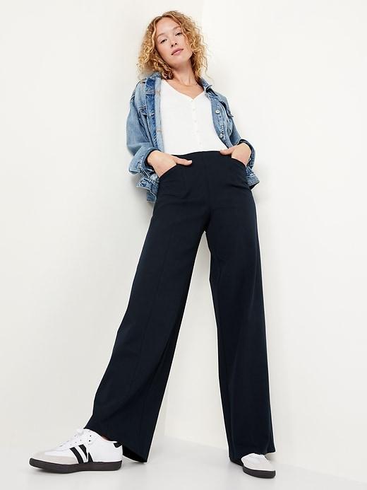 High-Waisted Pull-On Pixie Wide-Leg Pants Product Image