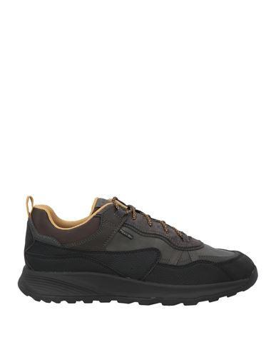 GEOX Man Sneakers Black Size 8 Textile Fibers In Brown Product Image