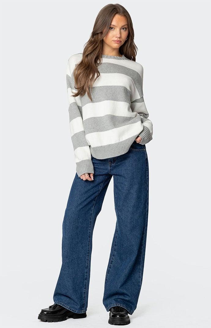 Edikted Women's Richie Oversized Striped Sweater Product Image