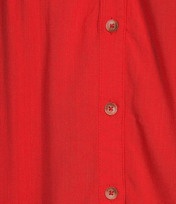 Westbound 3/4 Sleeve Y-Neck Button Front Top Product Image