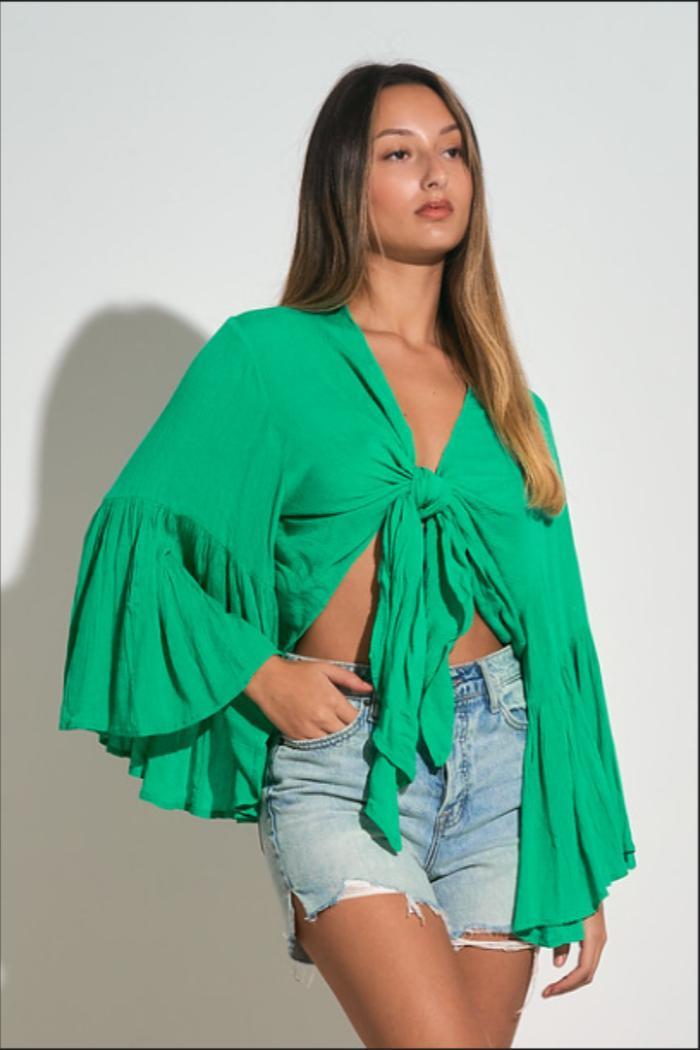 BELL SLEEVE TIE TOP Product Image