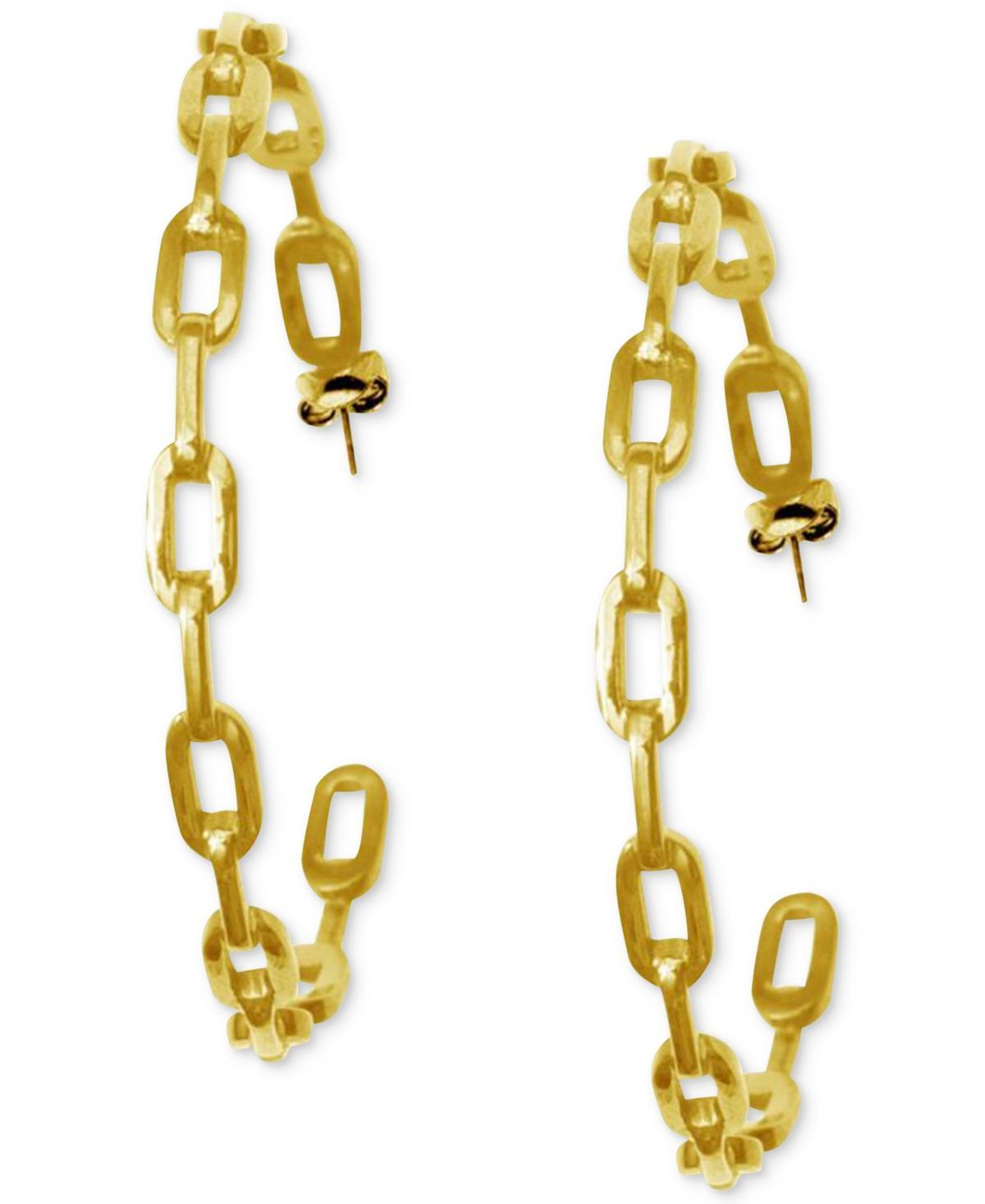 Adornia 14k Gold Plated Link Hoop Earrings, Womens, Gold Tone Product Image