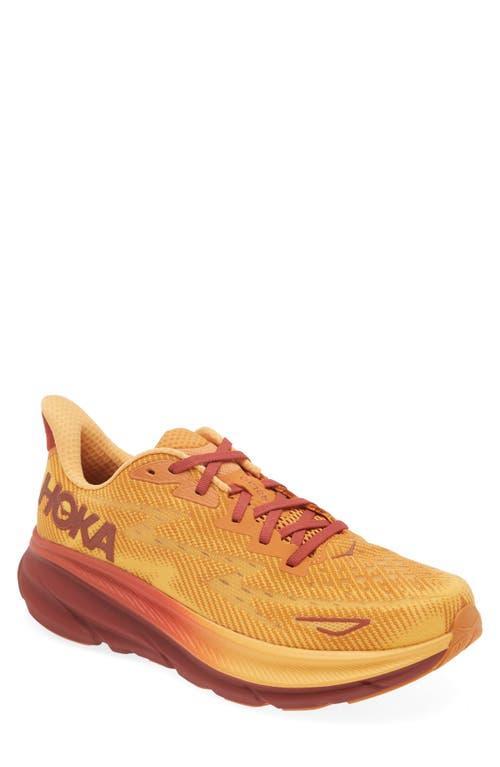 Hoka Mens Clifton 9 Running Sneakers in Stardust/Electric Cobalt Product Image