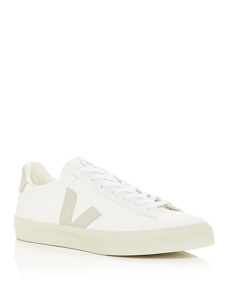 Veja Mens Campo Low Top Leather Sneakers in Black/White Product Image