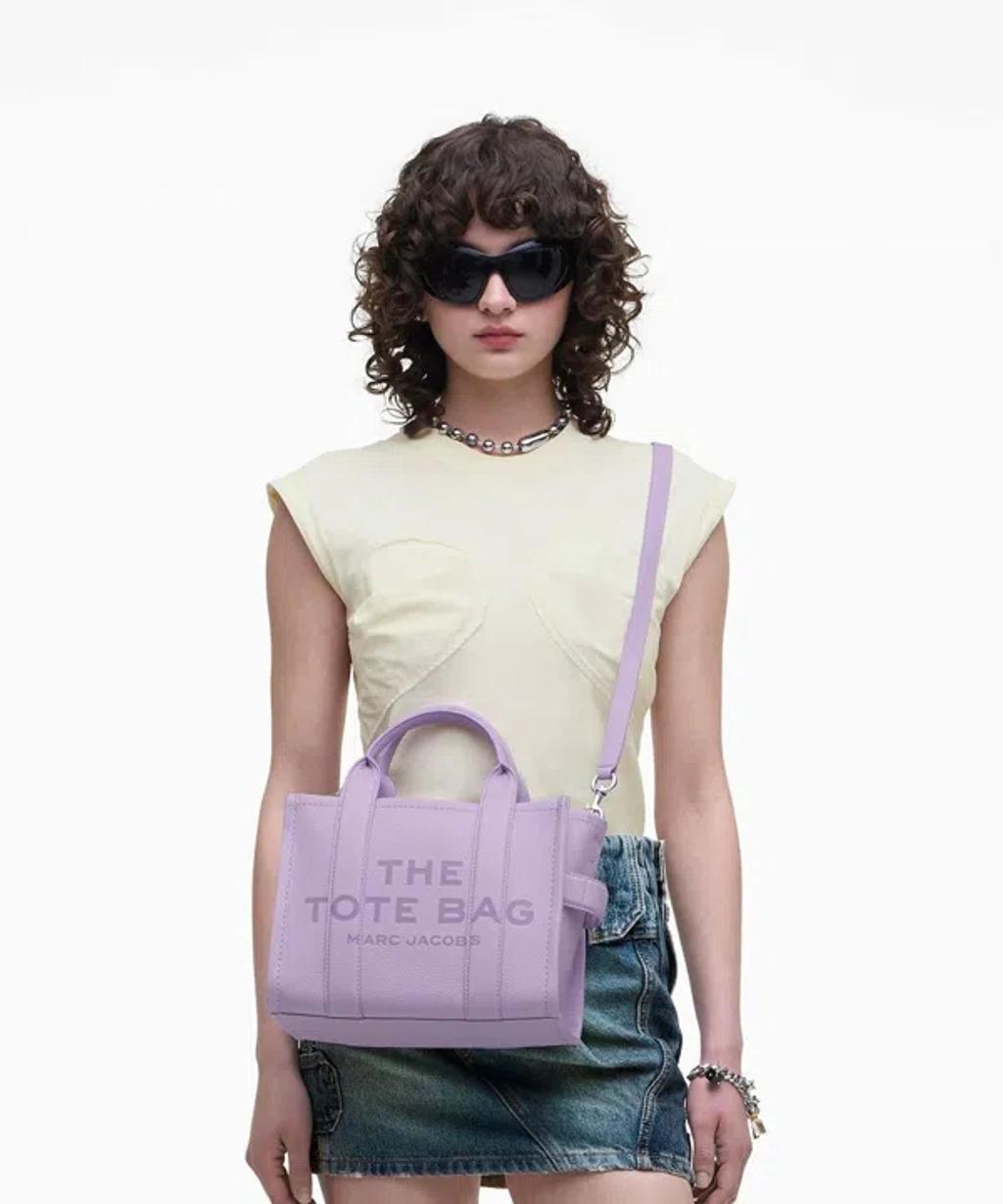 MARC JACOBS The Small Leather Tote Bag In Purple Product Image