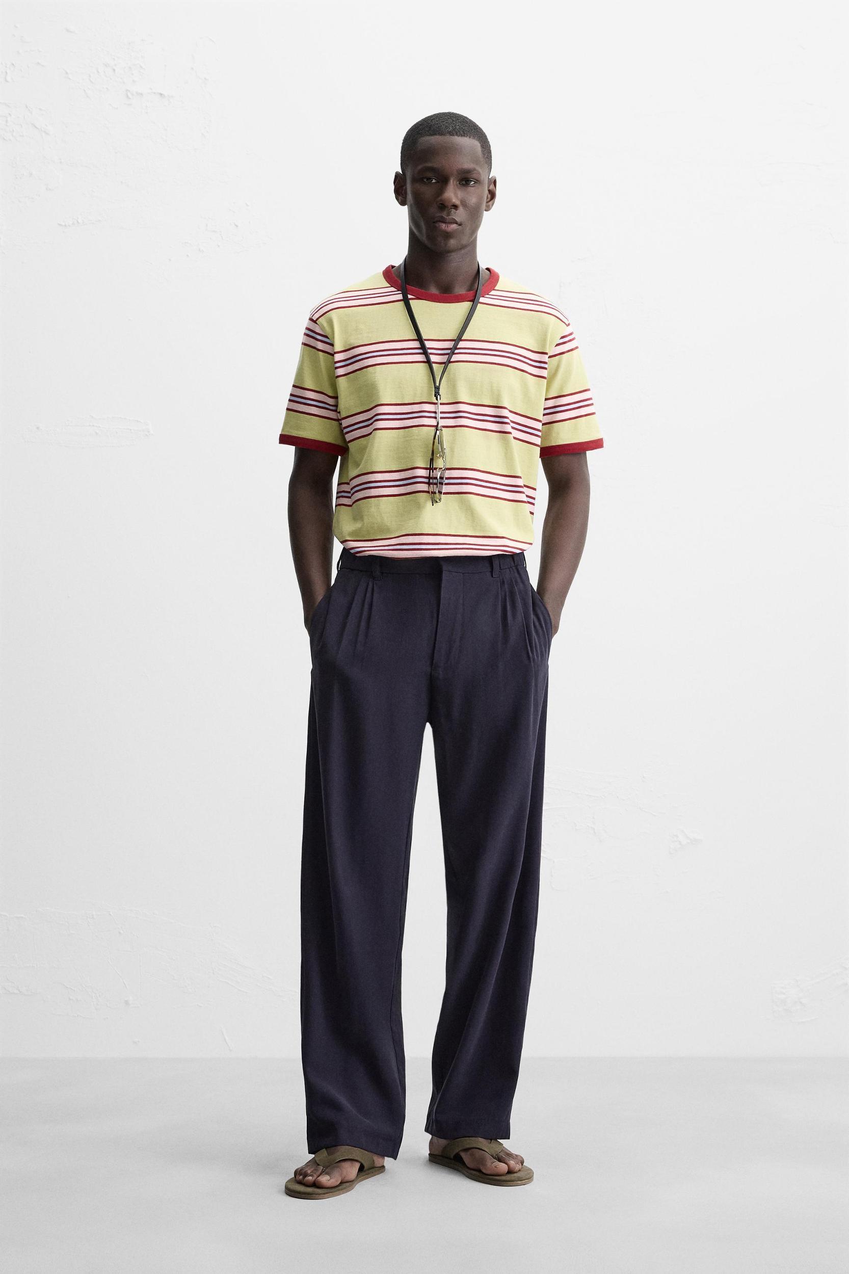 STRIPED CONTRAST T-SHIRT Product Image