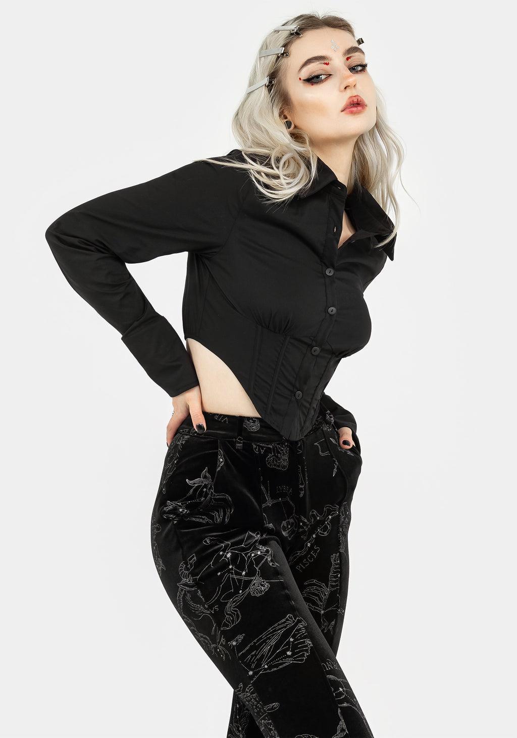 Ingram Collared Corset Shirt Product Image