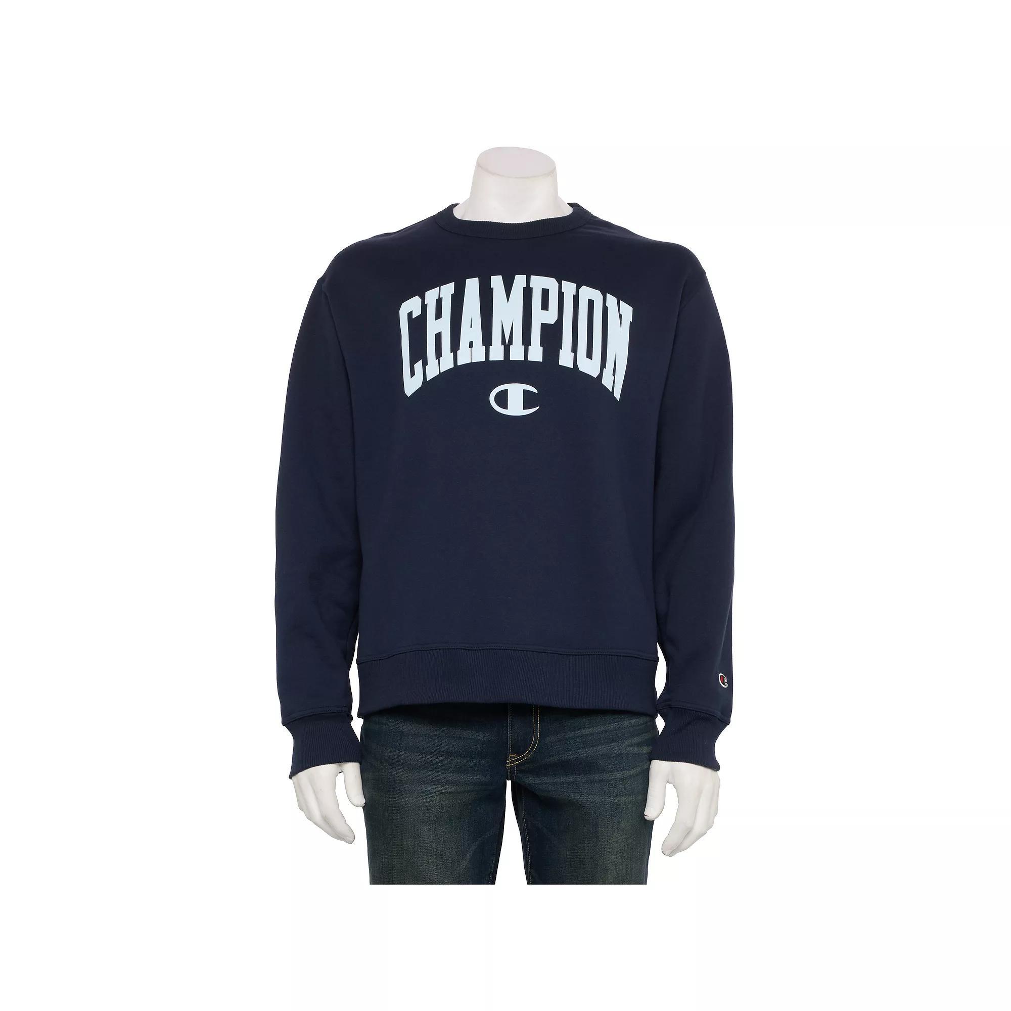 Men's Champion® Powerblend Fleece Crewneck Sweatshirt, Size: XL, Blue Product Image