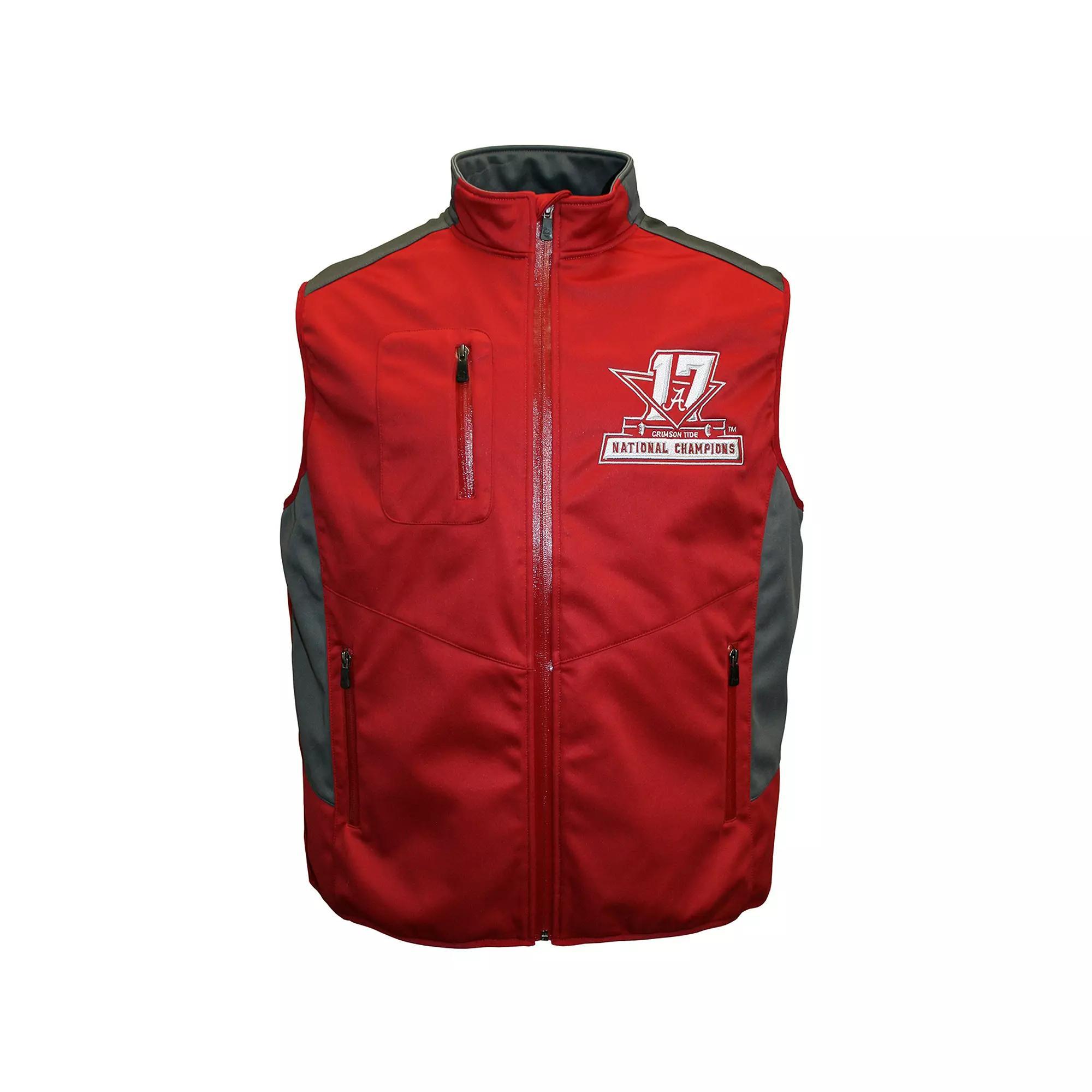 Men's Franchise Club Alabama Crimson Tide 17-Time National Champions Softshell Vest, Size: Large, Red Product Image