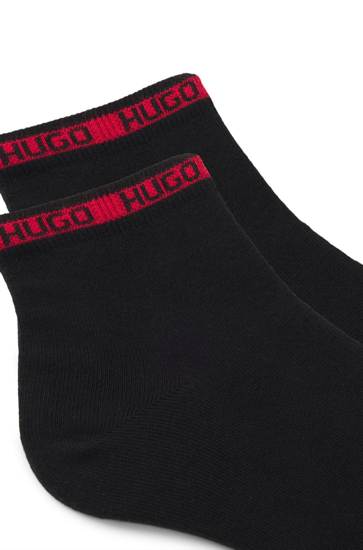 HUGO - Two-pack of short socks with logo bands - Black Product Image
