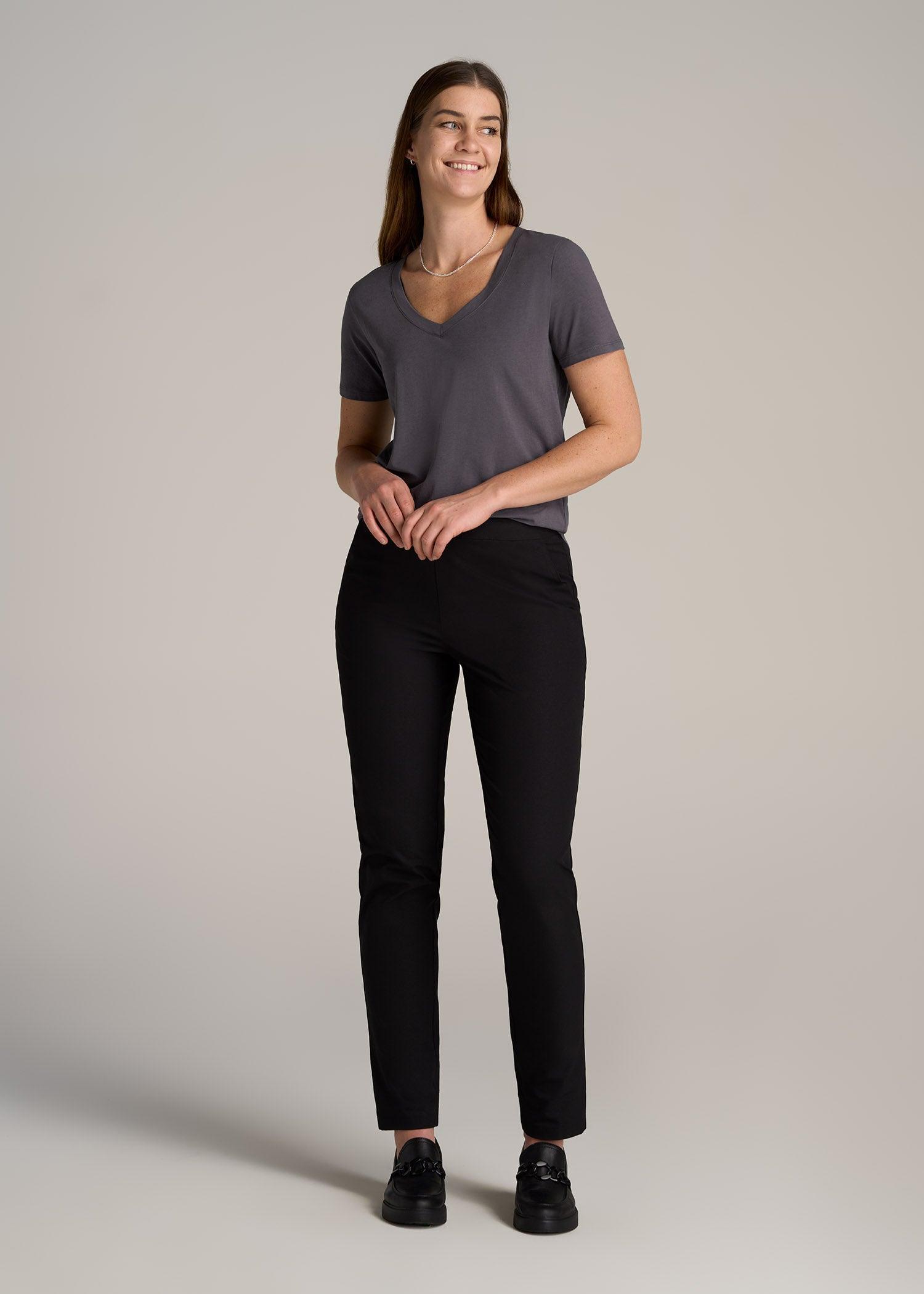 Scoop V-Neck Tee for Tall Women in Charcoal Female Product Image