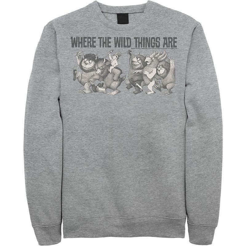 Men's Where The Wild Things Are Max Parade Group Shot Sweatshirt, Size: Small, Athletic Grey Product Image