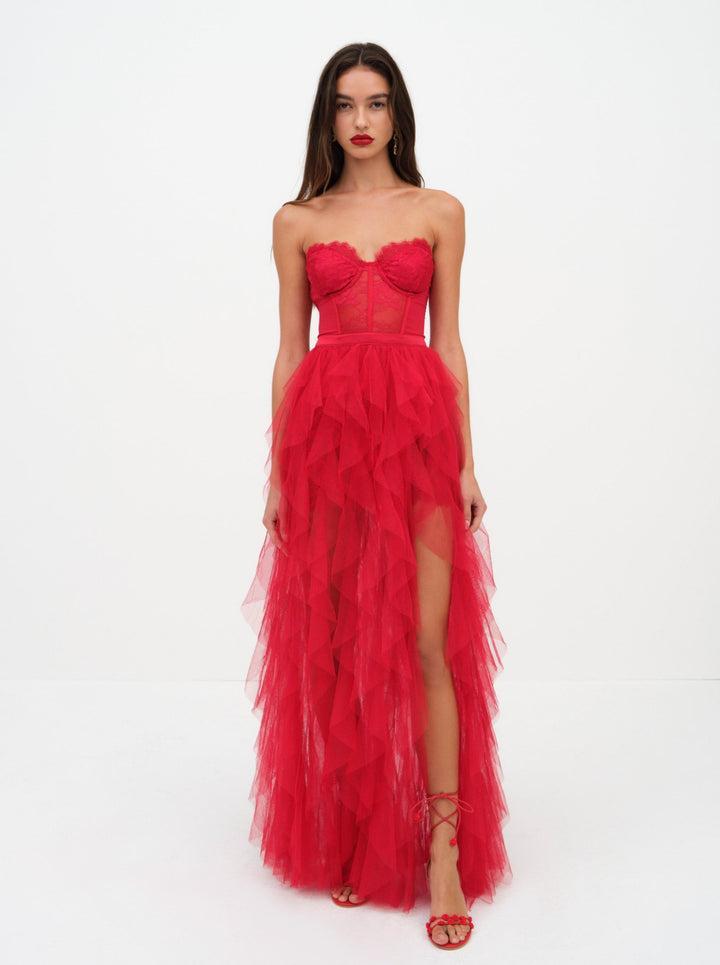 Bustier Gown — Red Product Image