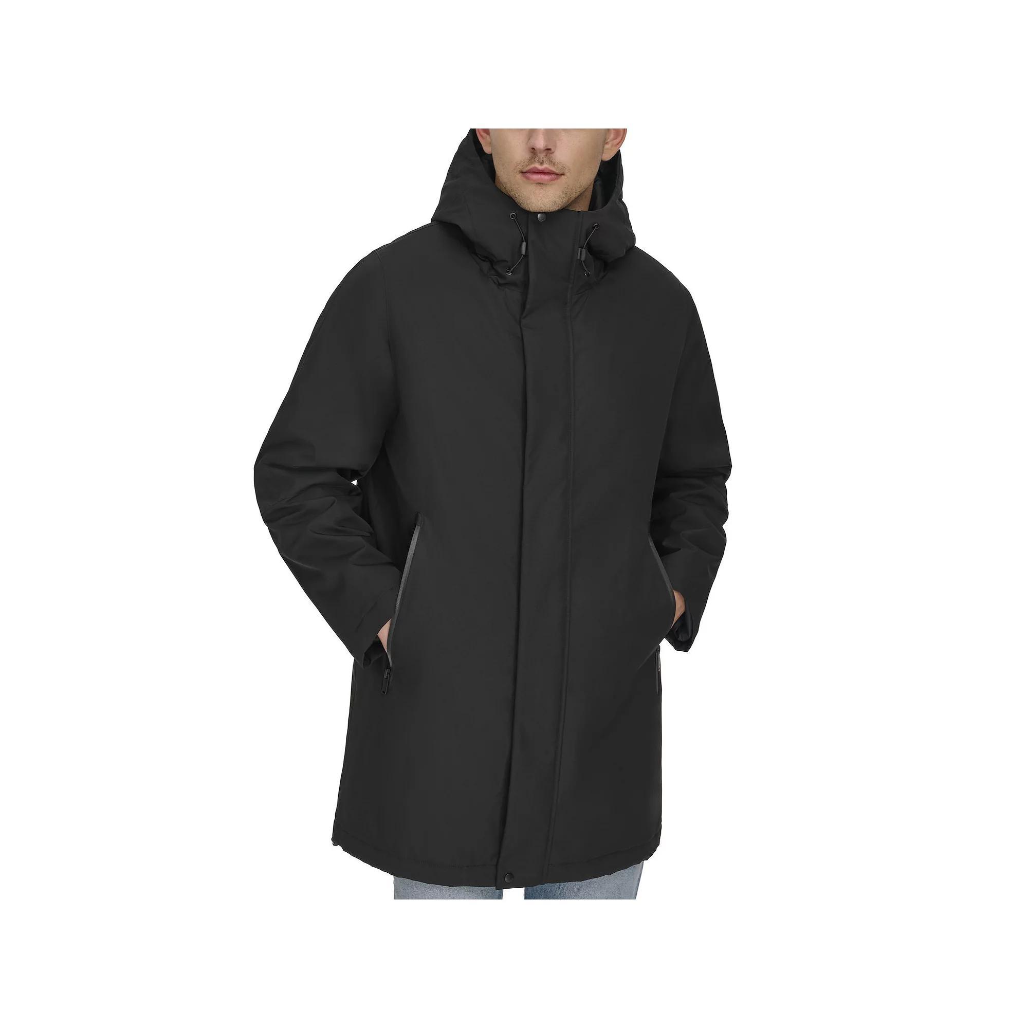 Men's Dockers® Softshell Mid-Length Hooded City Coat, Size: XXL, Black Product Image