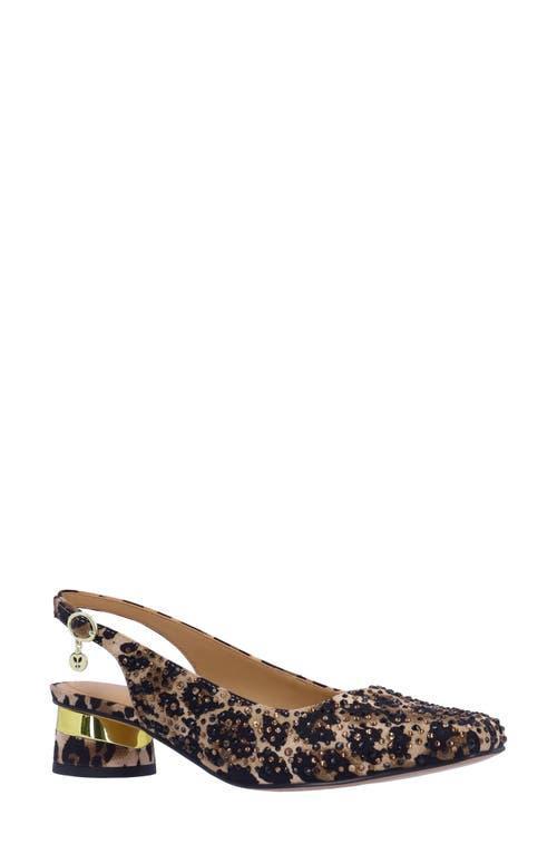 J. Renee Baline Leopard Print Rhinestone Sling Pumps Product Image