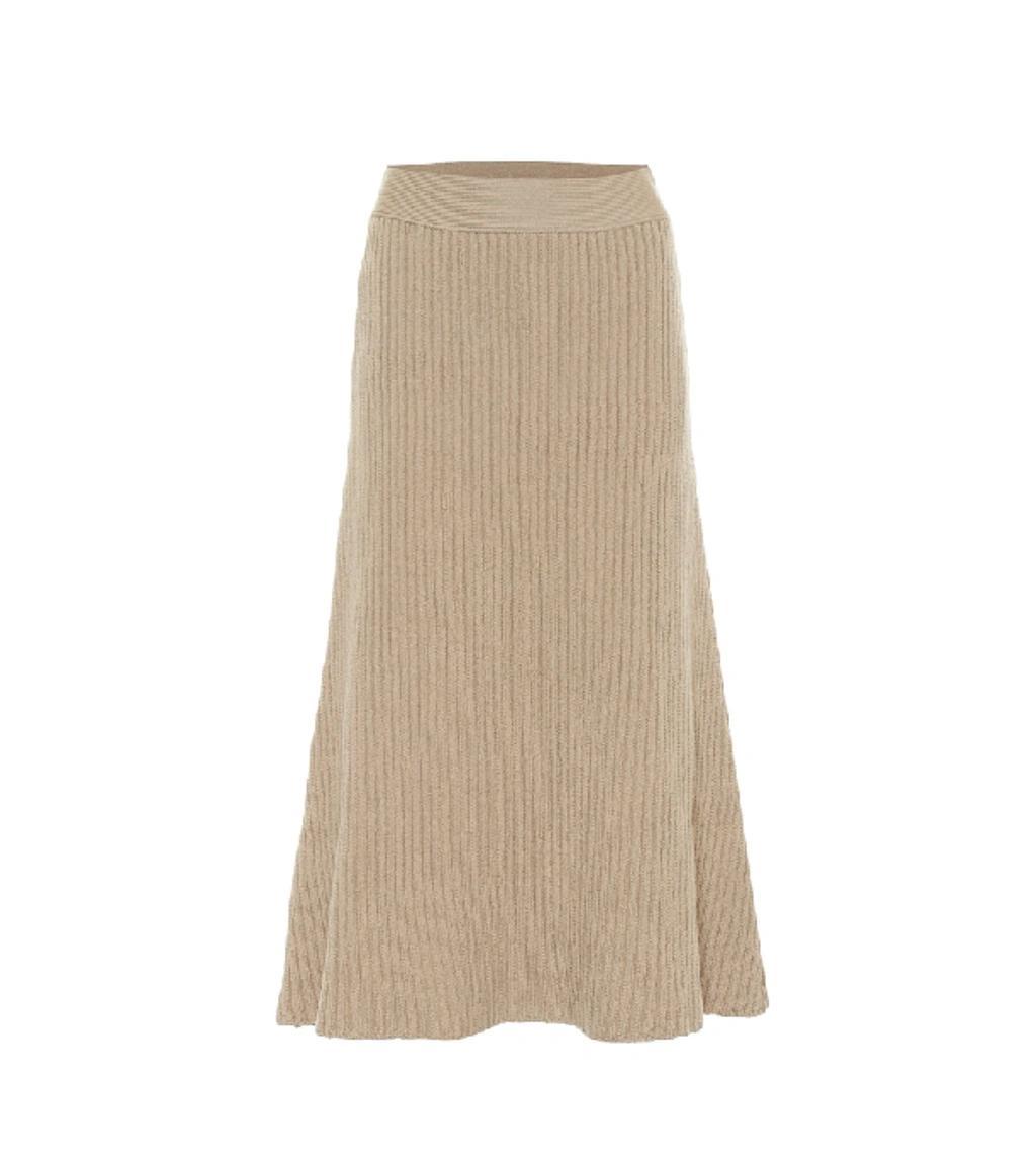 Wool-blend Midi Skirt In 2646 Beige Product Image