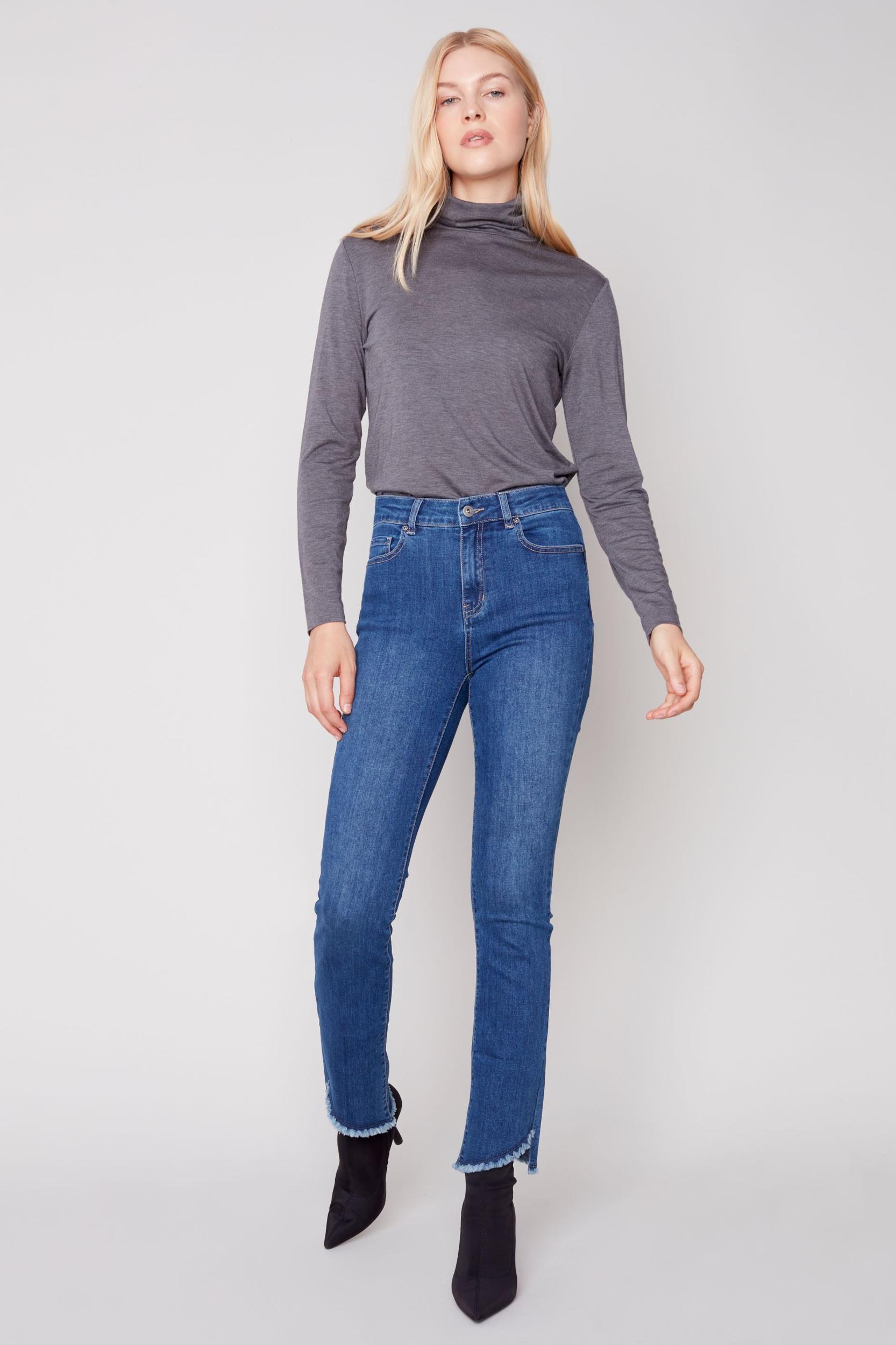Asymmetrical hem bootcut leg pant Product Image