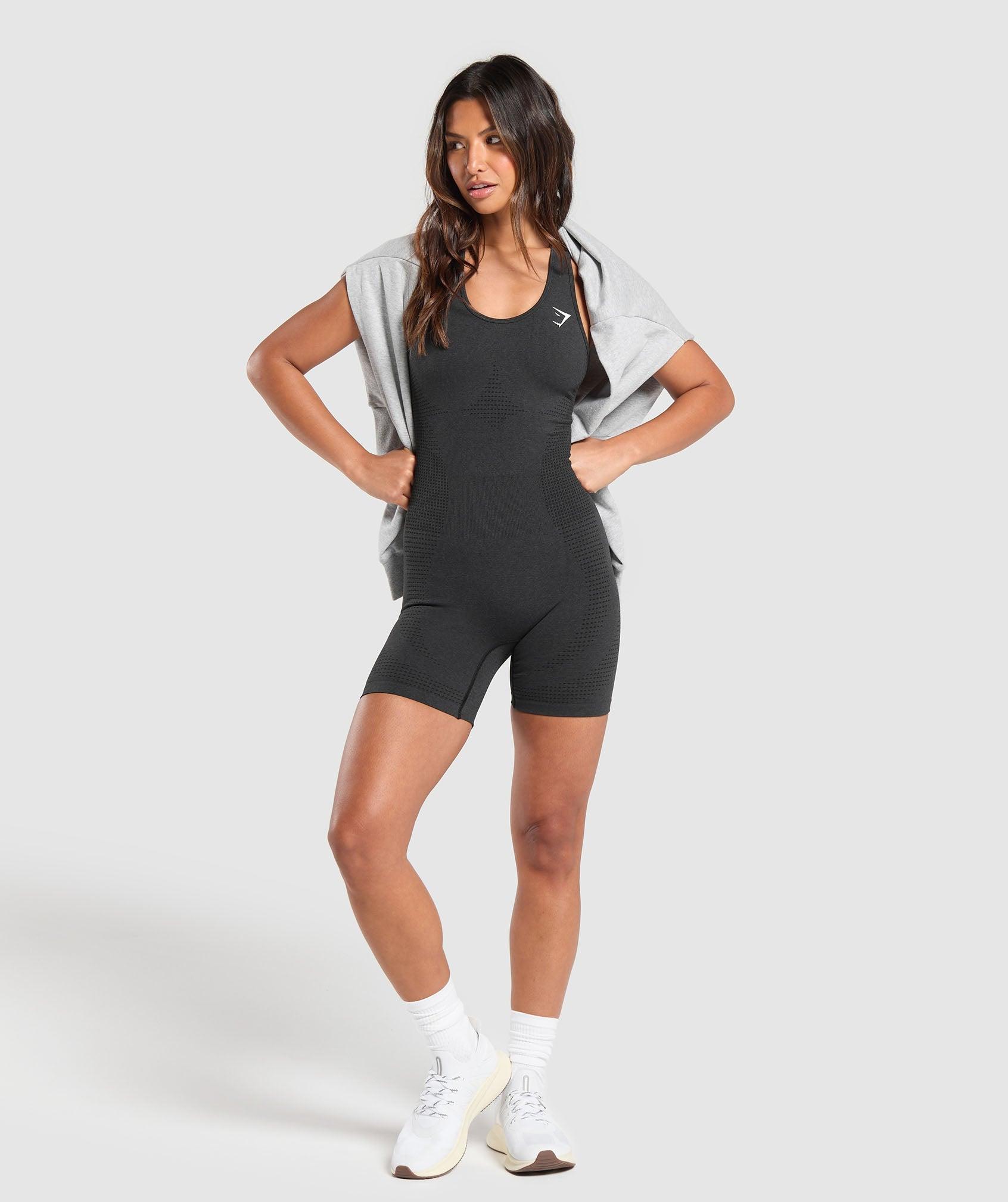 Gymshark Vital Seamless Short Bodysuit - Black Marl Female Product Image