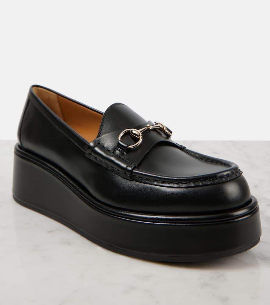 GUCCI Idle Leather Bit Platform Loafers In Black Product Image