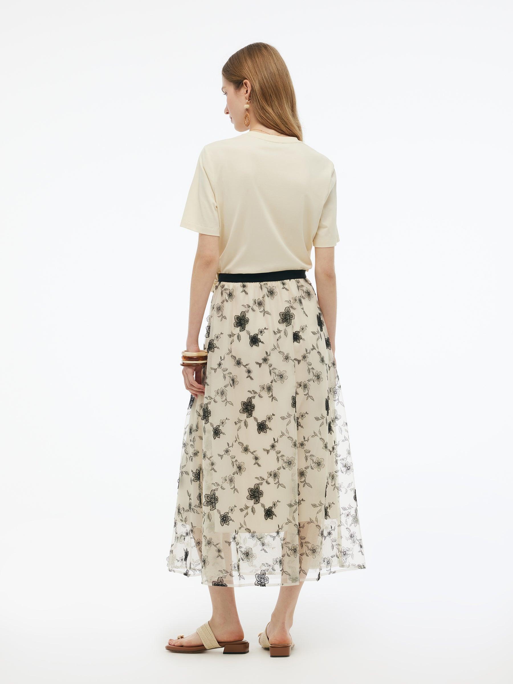 Floral Embellished Women Knit T-Shirt Product Image