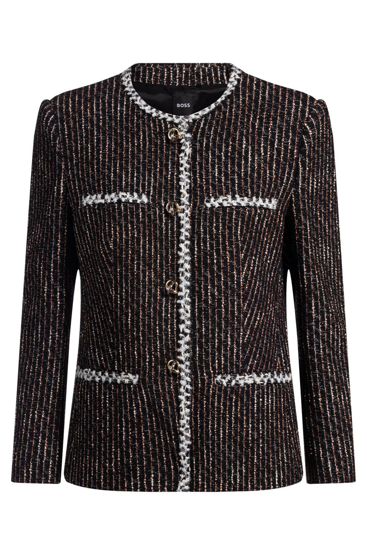 Slim-fit blazer in multicolored bouclé Product Image