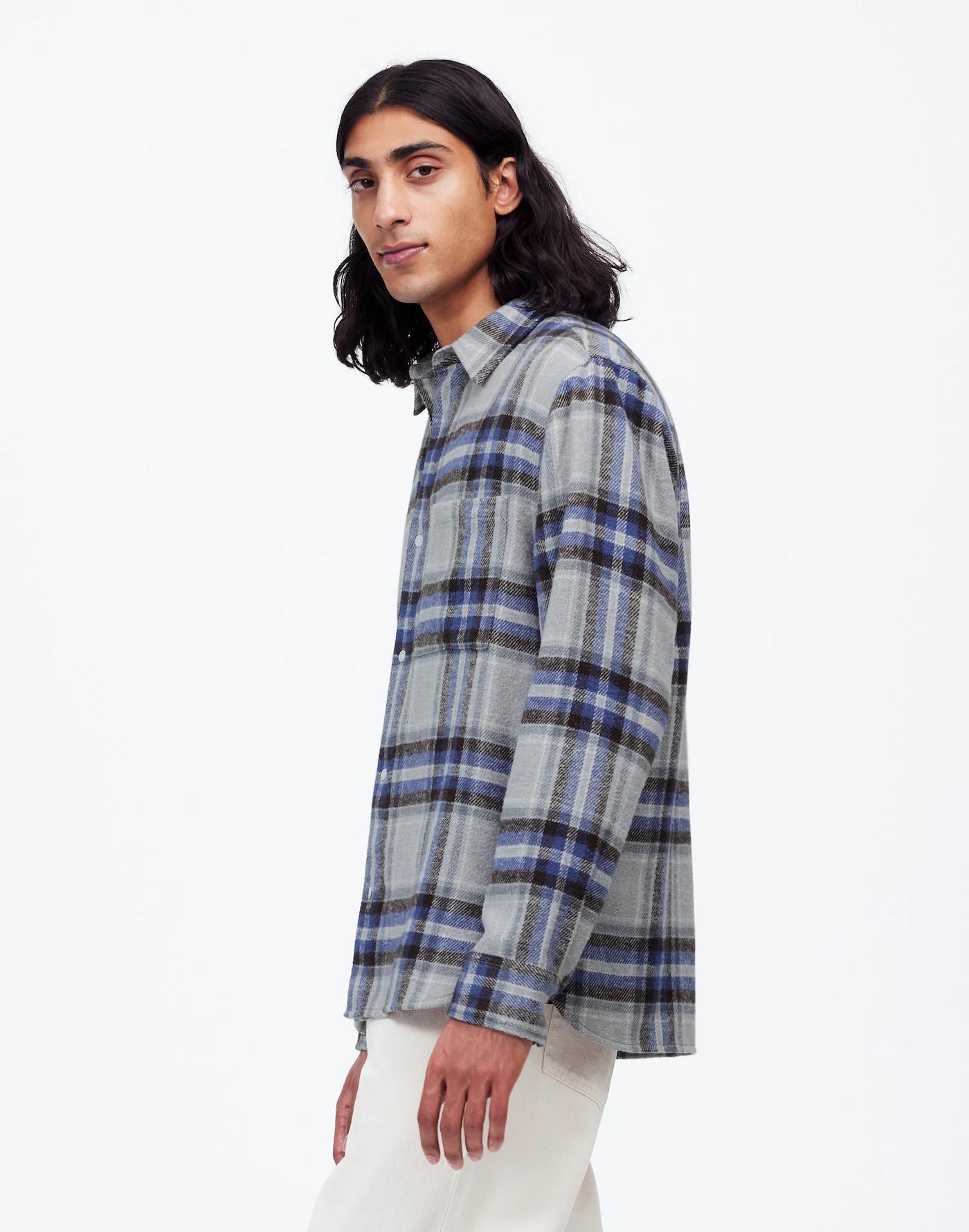 Brushed Flannel Easy Long-Sleeve Shirt Product Image