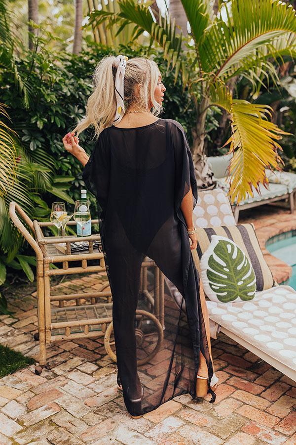 Seaside Peace High Low Cover Up in Black Product Image