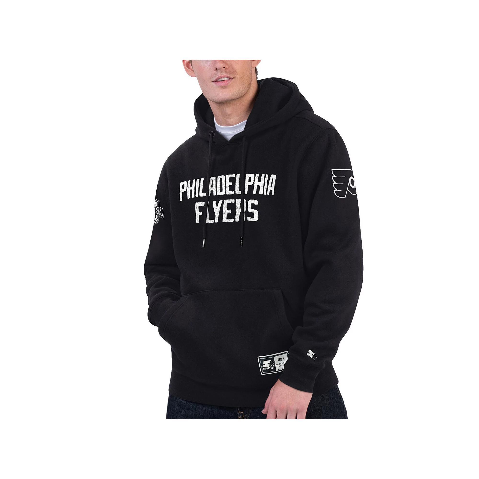 Men's Starter Black Philadelphia Flyers Hat Trick Pullover Hoodie, Size: Small, Fly Black Product Image