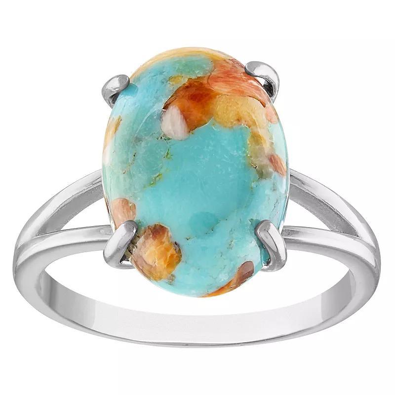 Designs by Gioelli Sterling Silver Oyster Turquoise Ring, Womens Product Image